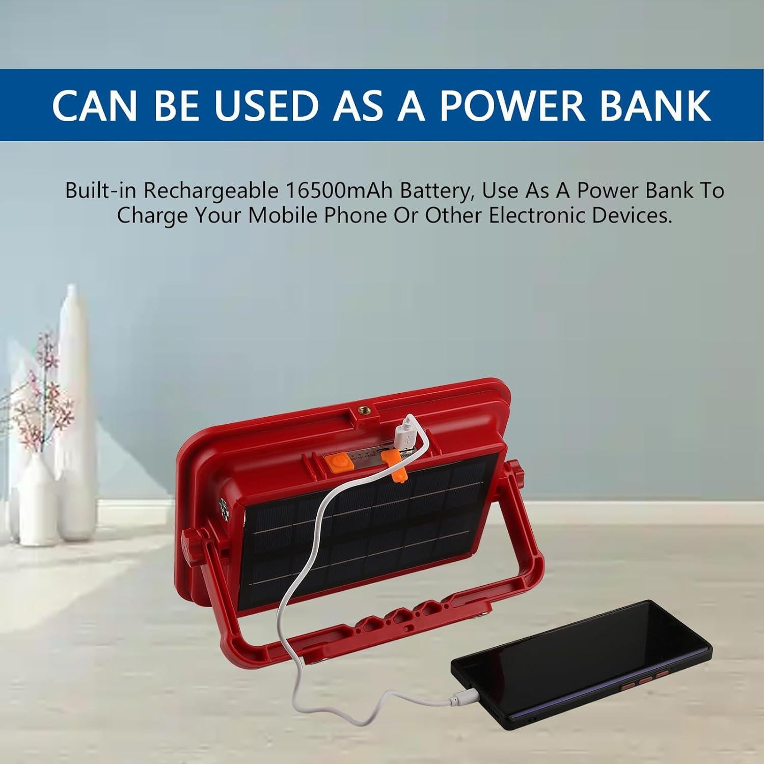 Luz de Trabajo Solar GZGLUZ D19 200W 15000LM IP69 Recargable