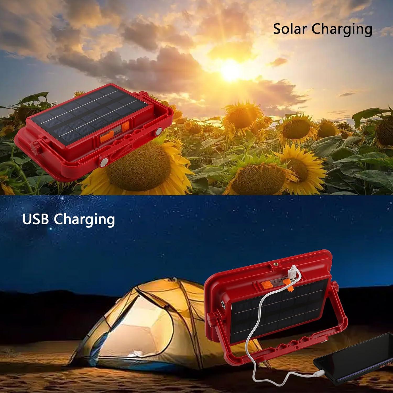 Luz de Trabajo Solar GZGLUZ D19 200W 15000LM IP69 Recargable