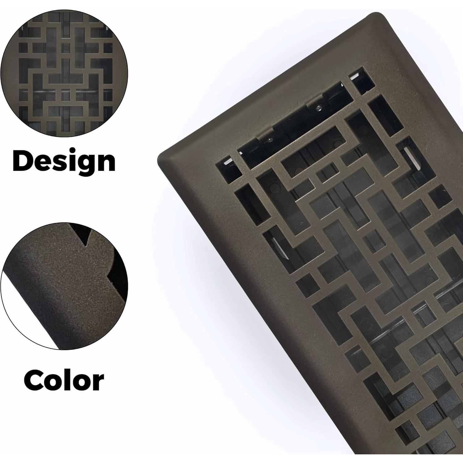 Registro de Piso Oriental 10x25.4 cm Bronce Metálico Sierra Gates