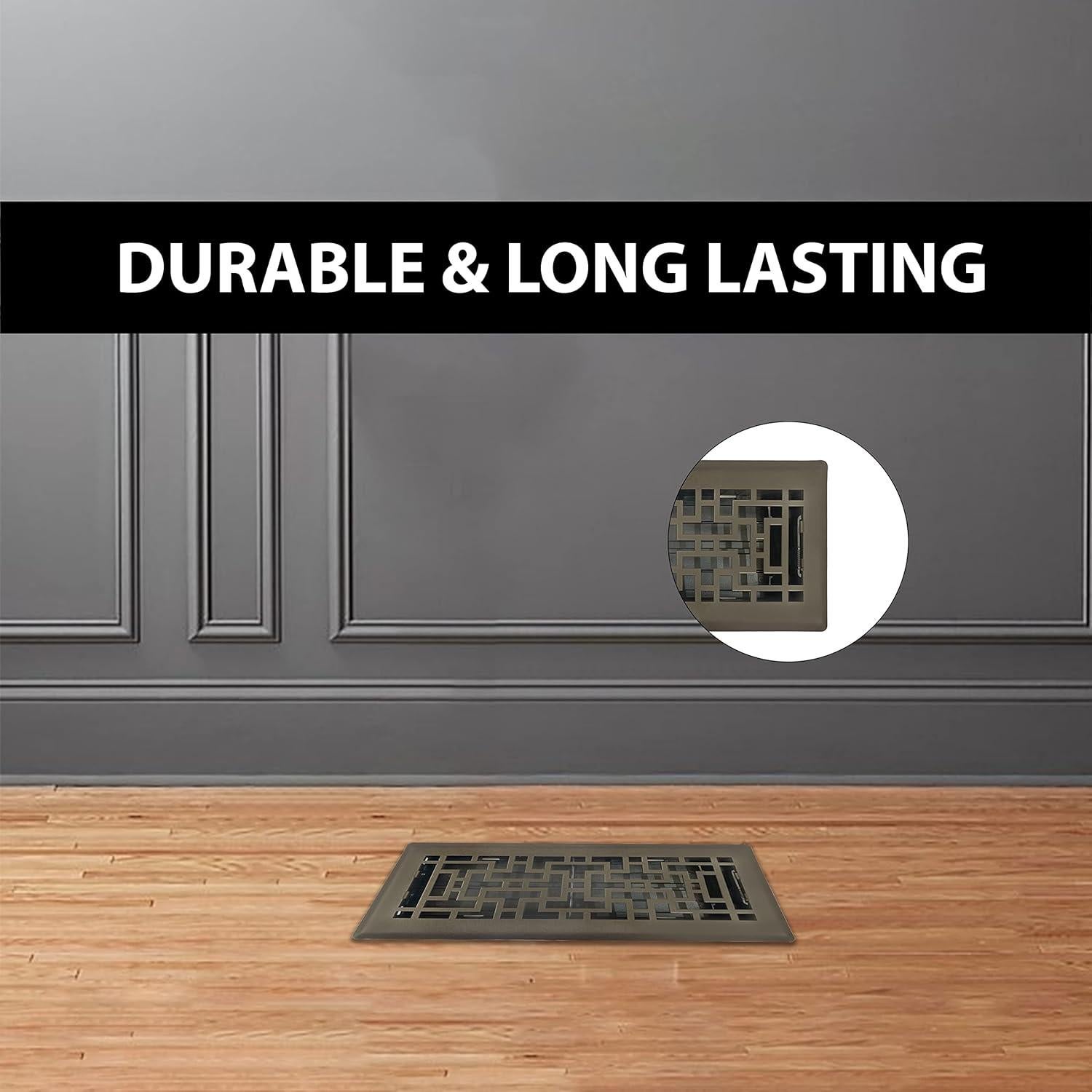 Registro de Piso Oriental 10x25.4 cm Bronce Metálico Sierra Gates