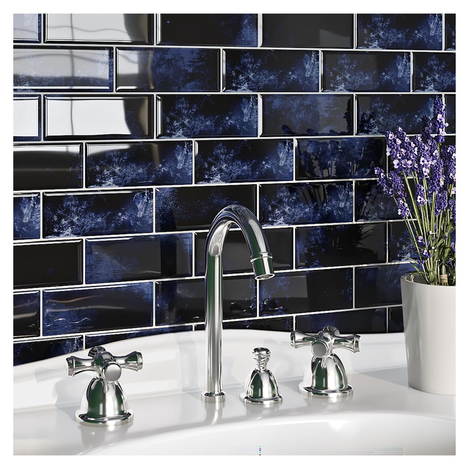 Azulejos Autoadhesivos Livelynine 4 Pcs 30.48x30.48 cm Azul