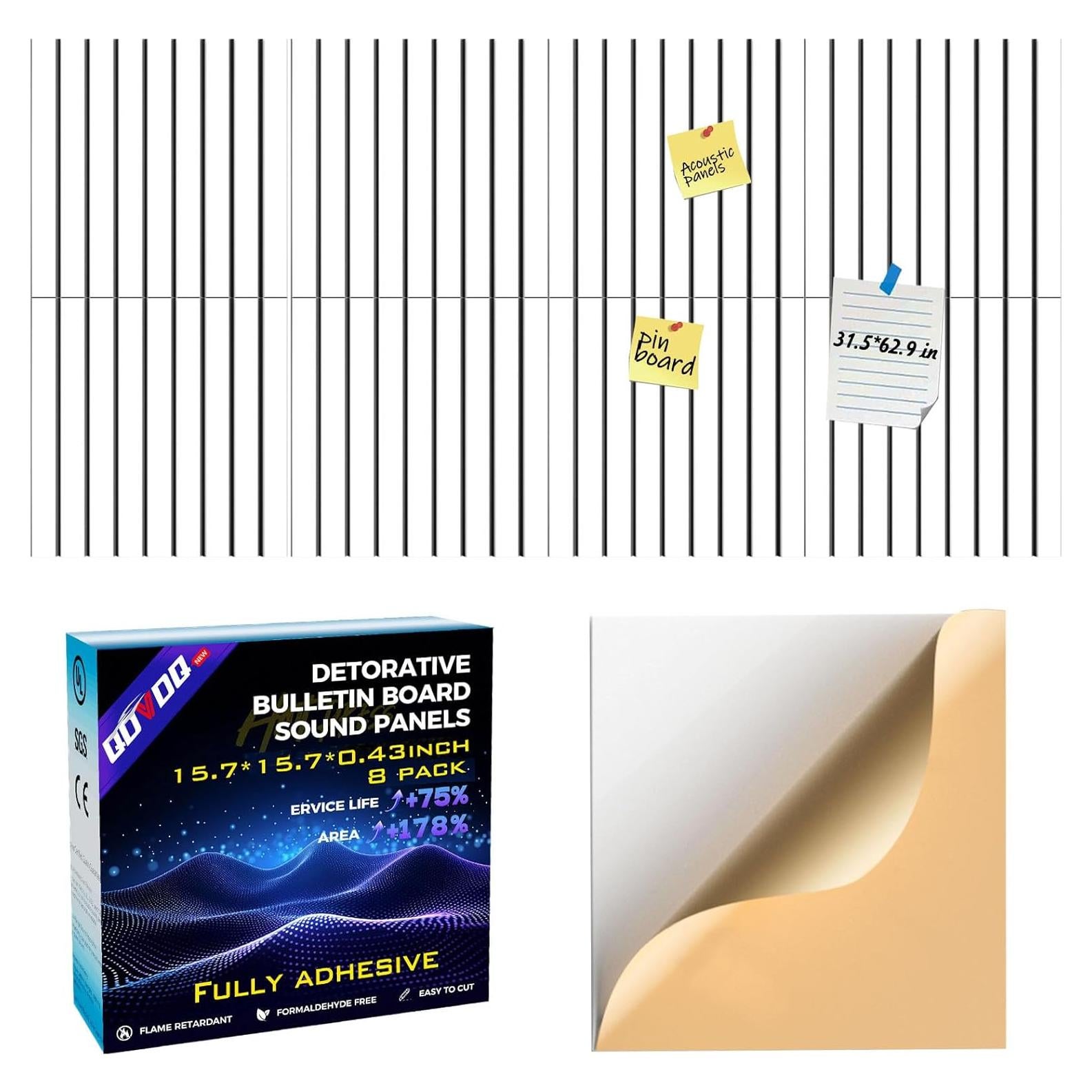 Paquete de 8 Paneles Aislantes de Sonido QDVDQ 40 x 40 cm