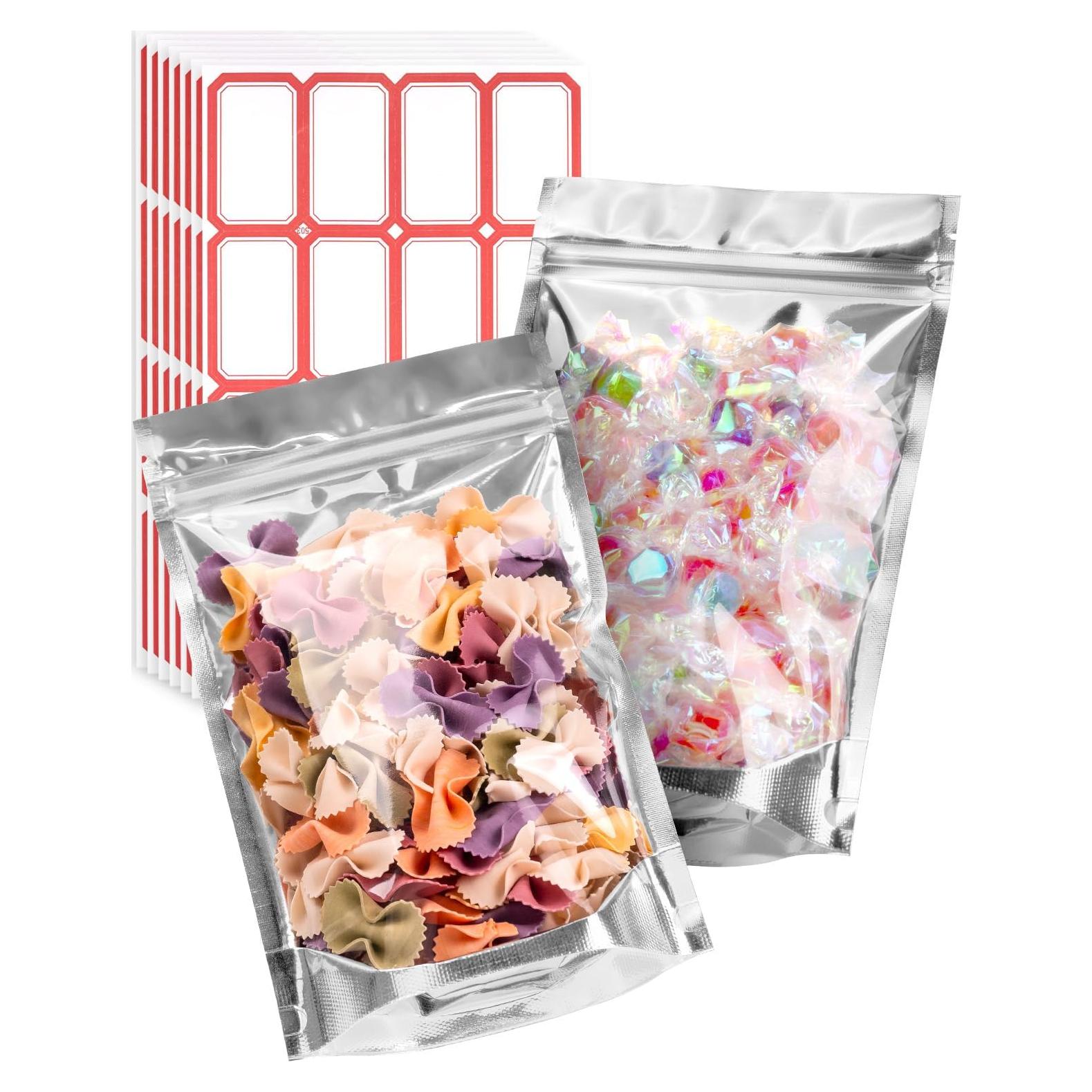 200 Bolsas Mylar 12.7x20.3 cm Gwybkq Reutilizables Almacenamiento