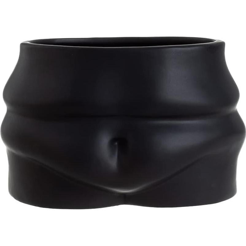 Maceta de Cerámica Misijuer Forma de Cuerpo Negra 10.16cm