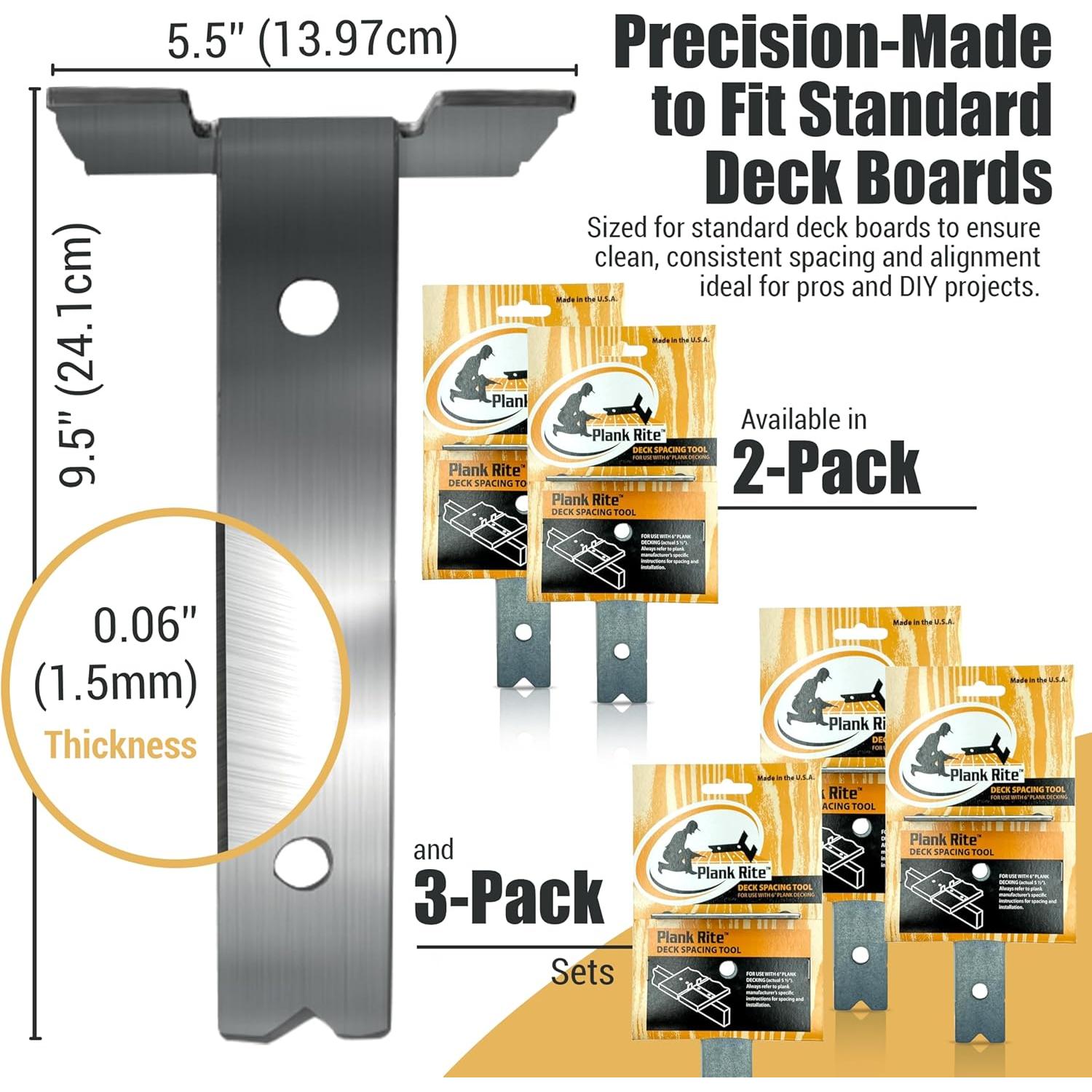 Herramienta de Espaciado Plank Rite 2 Paquetes para Deck 13.97 cm