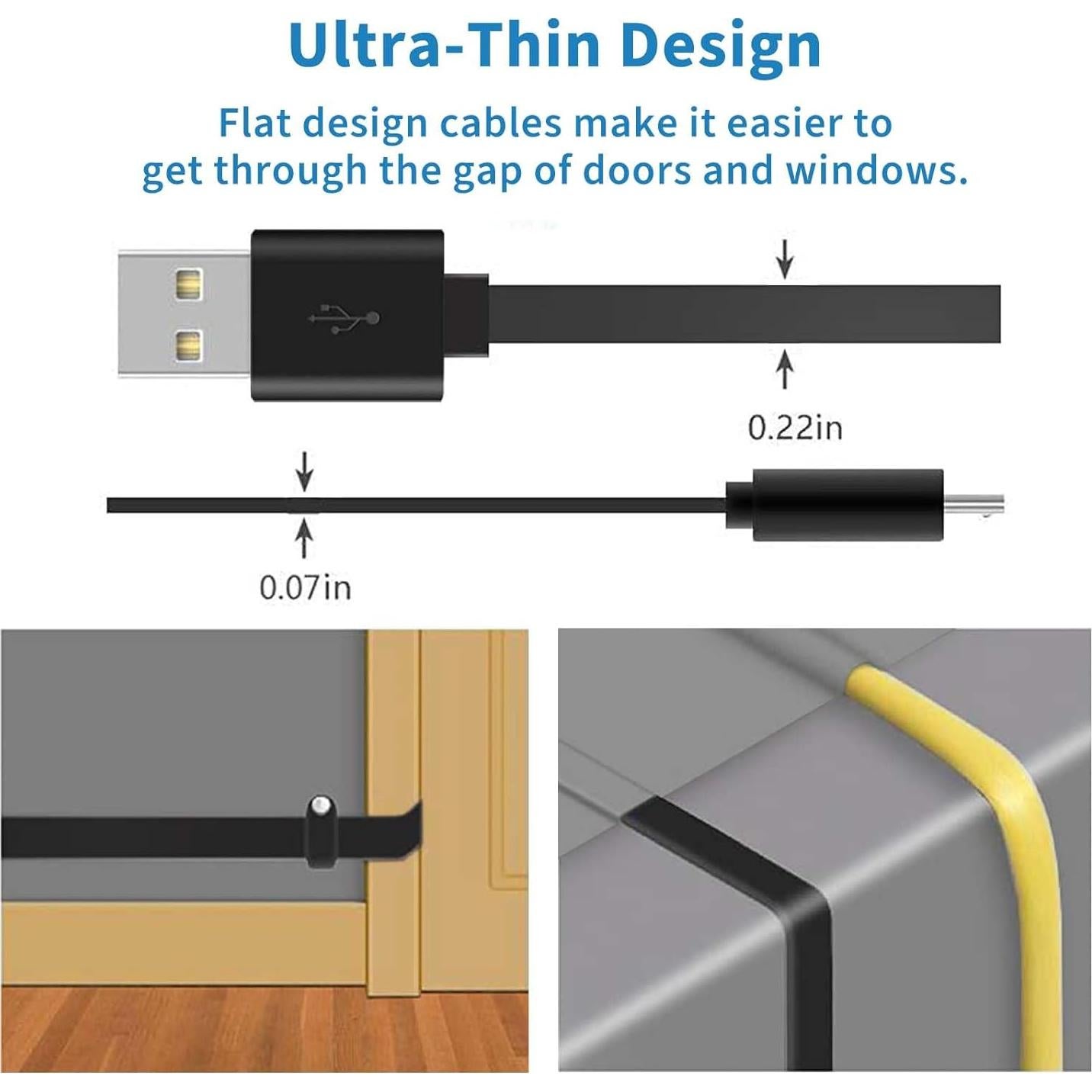 Cable de Extensión de Alimentación 20 Pies DIANMU para Cámaras