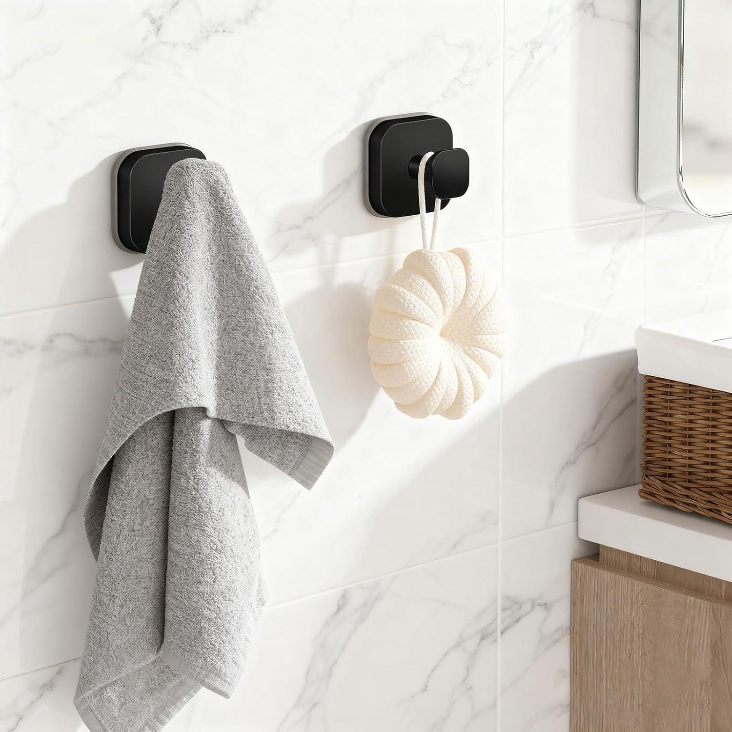 Ganchos de Ducha Reutilizables WingWider 2 Piezas Negro