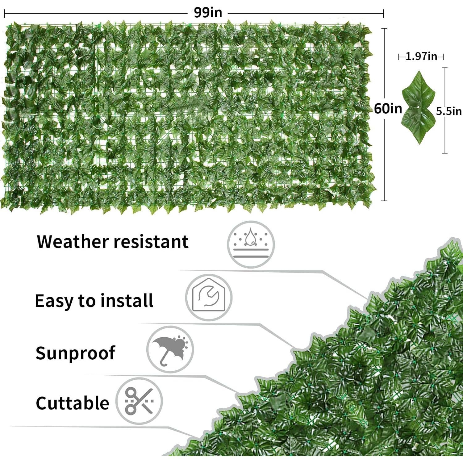 Pantalla de Privacidad Hiedra Artificial BUDSXYZ 152x251cm