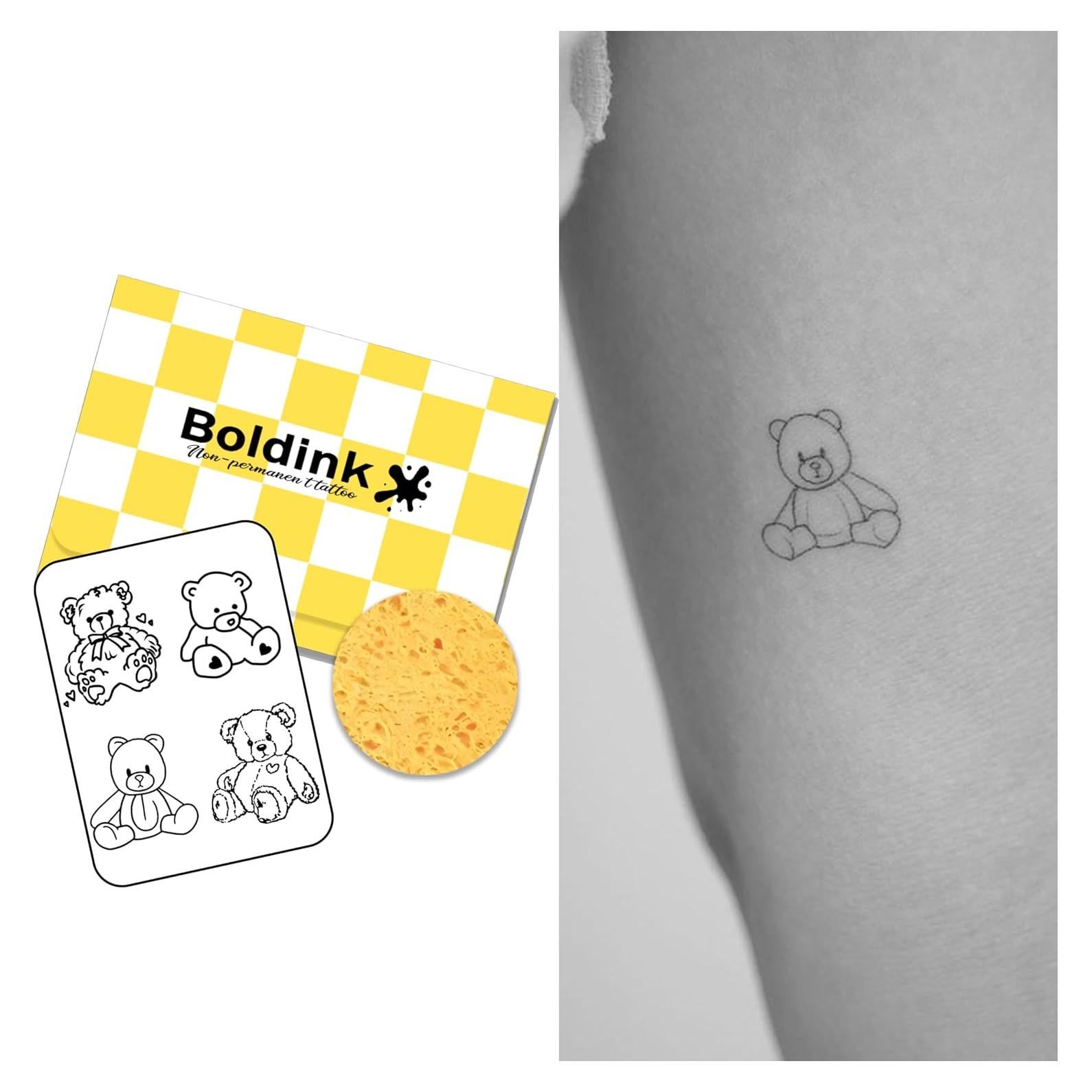 Tatuajes Semipermanentes Boldink Muñeco de Oso 7-14 Días