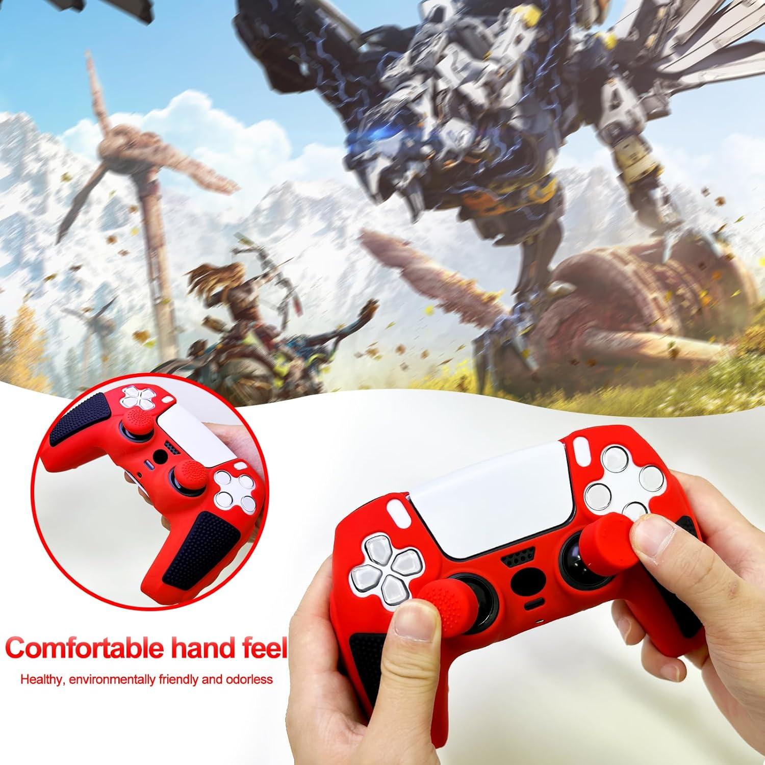 Funda Antideslizante Roja HLRAO para Controlador PS5