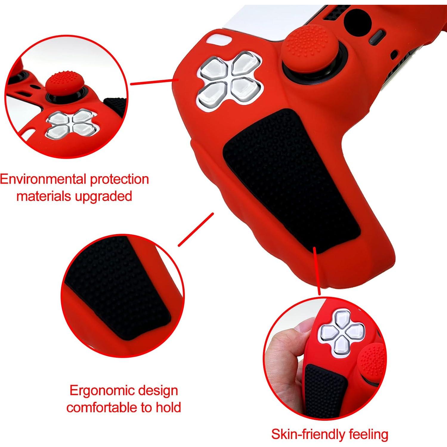 Funda Antideslizante Roja HLRAO para Controlador PS5