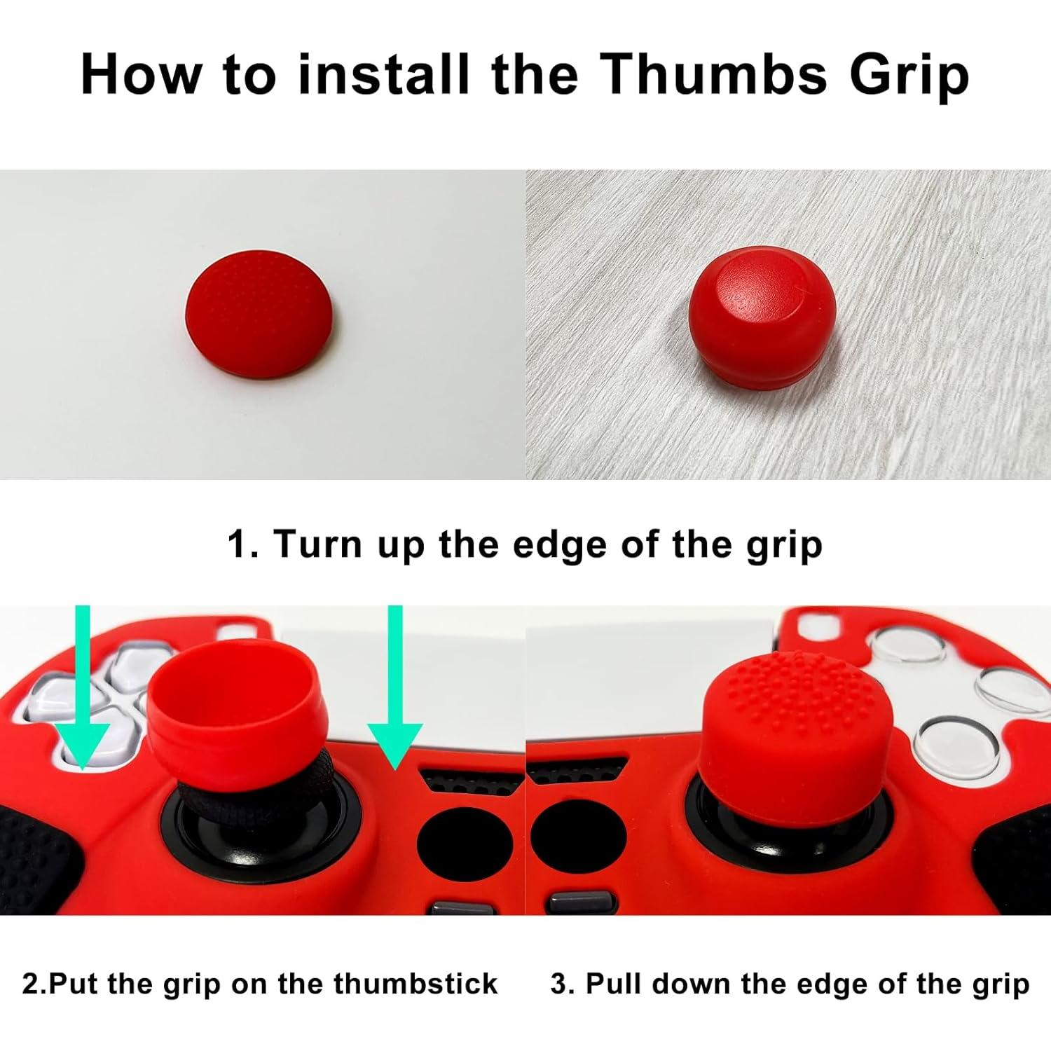 Funda Antideslizante Roja HLRAO para Controlador PS5