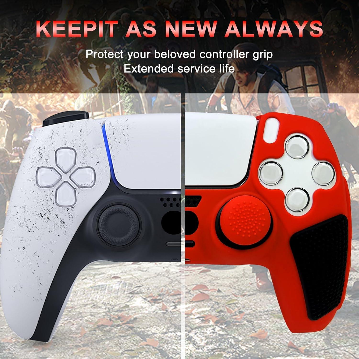 Funda Antideslizante Roja HLRAO para Controlador PS5