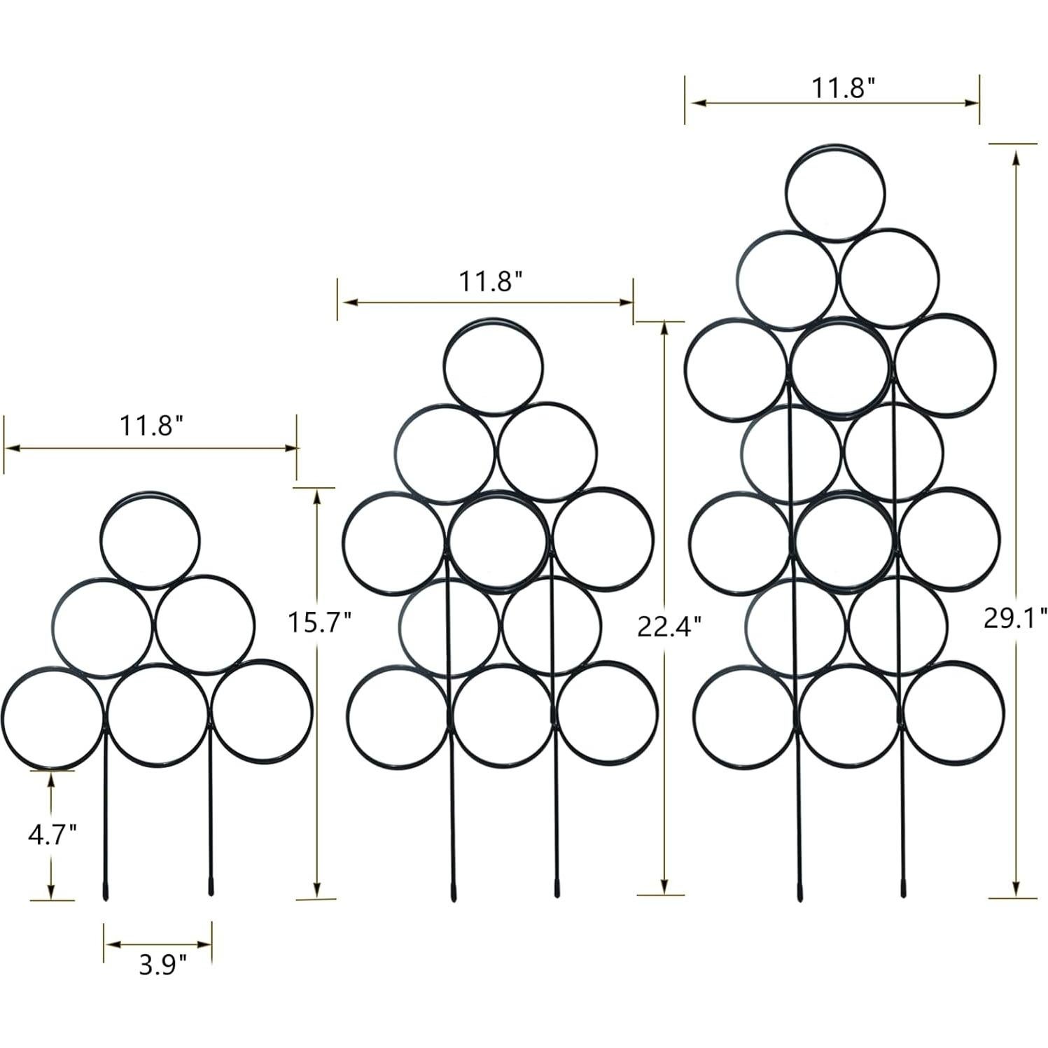 Trellis para Plantas LONCHDAN 40 cm Soporte Jardín 3 Piezas