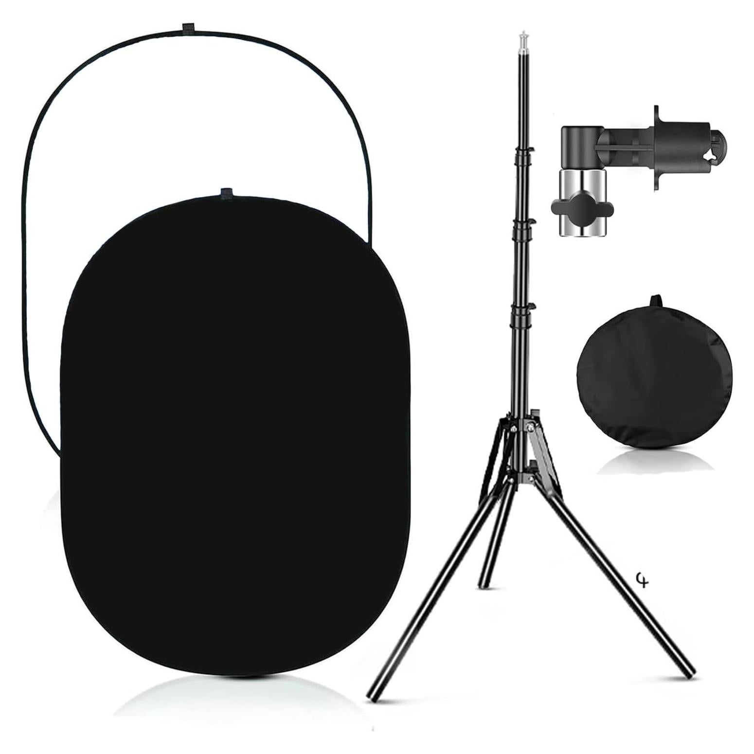 Fondo Chromakey Plegable 2-en-1 Negro Blanco YUOCU 1x1.5m