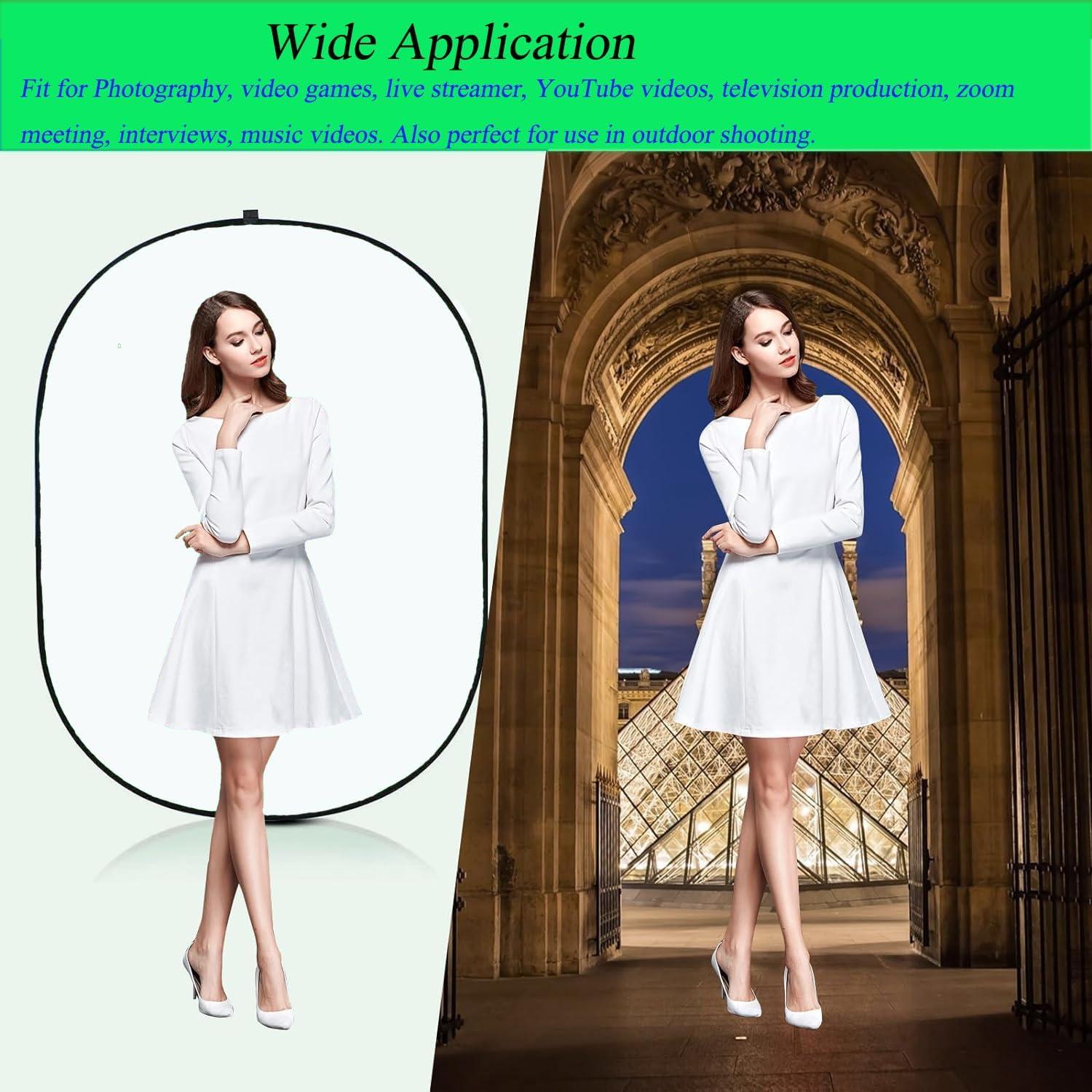 Fondo Chromakey Plegable 2-en-1 Negro Blanco YUOCU 1x1.5m