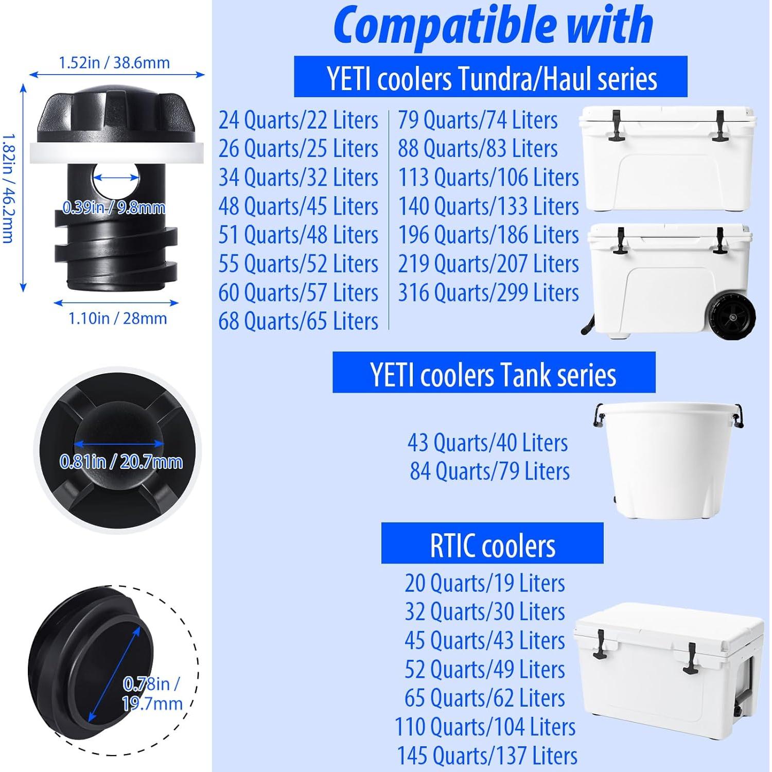 Tapón de Drenaje YETI MetVot, Paquete de 2, Compatible con Tundra