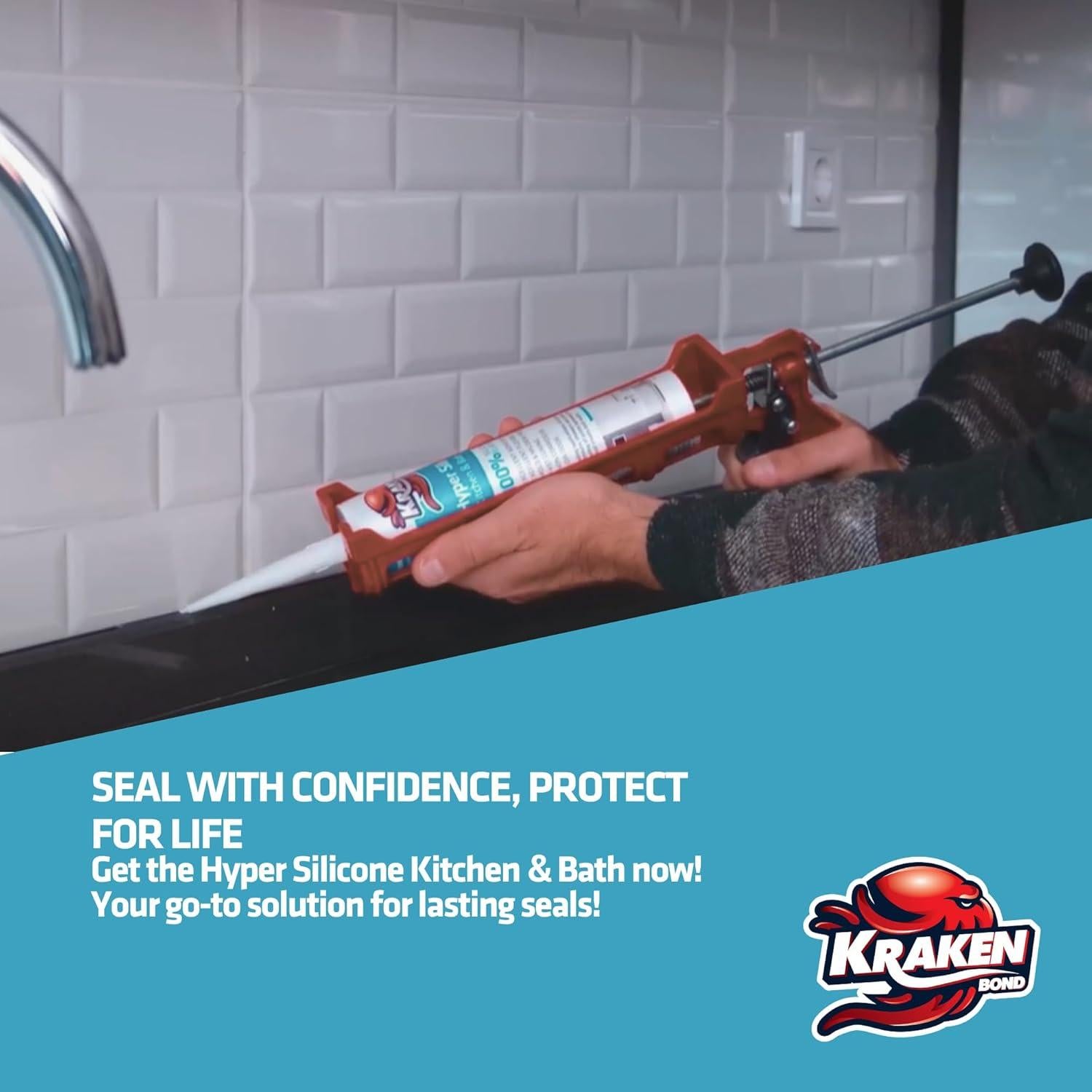 Sellador de Calafateo Kraken Bond 100% Silicona Neutra 300ml