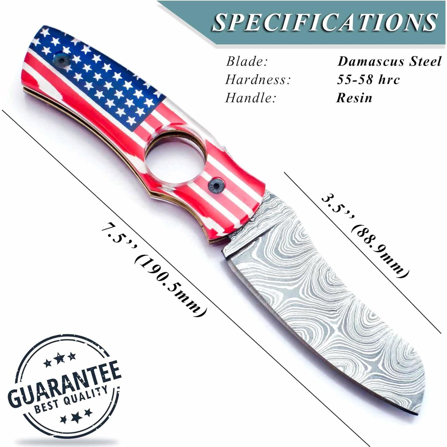 Cortador de Puros AR Knife de Acero Damasco Hecho a Mano