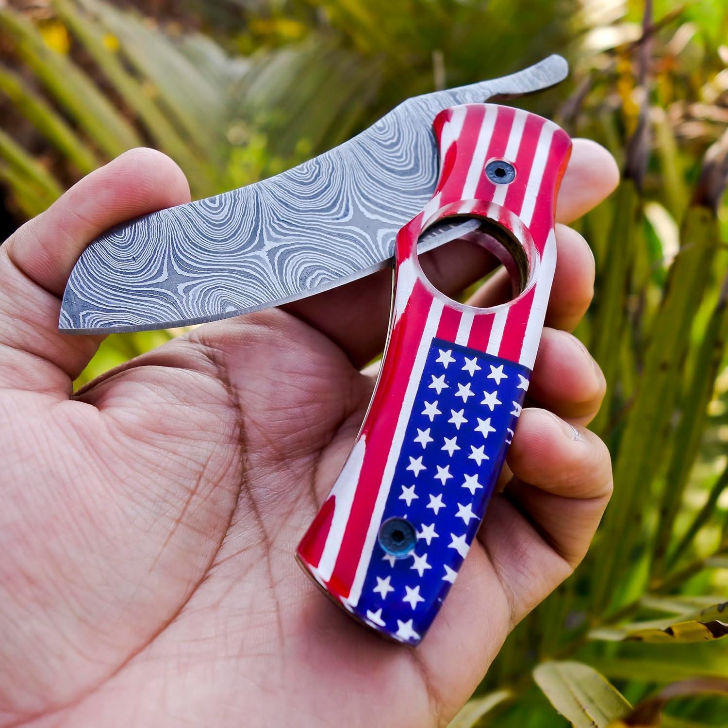 Cortador de Puros AR Knife de Acero Damasco Hecho a Mano