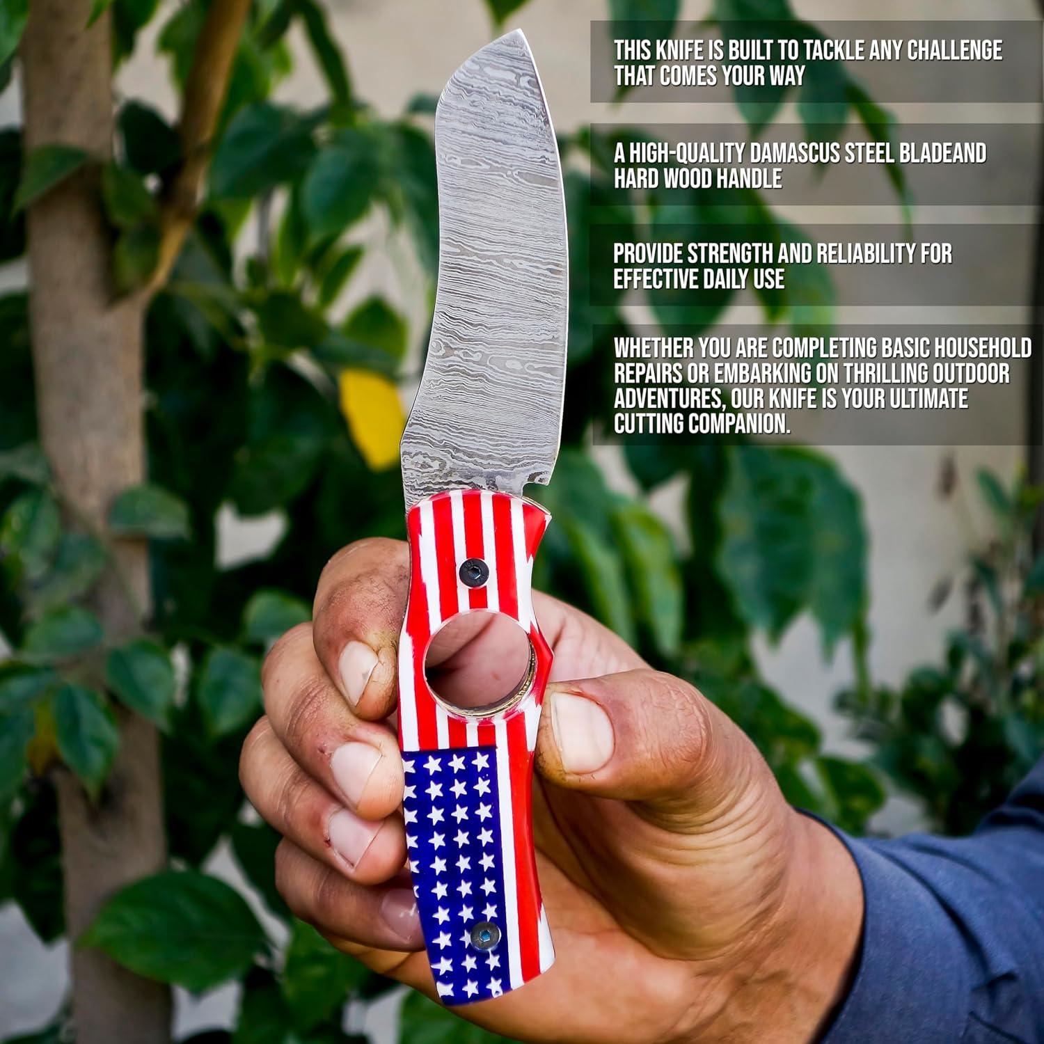 Cortador de Puros AR Knife de Acero Damasco Hecho a Mano