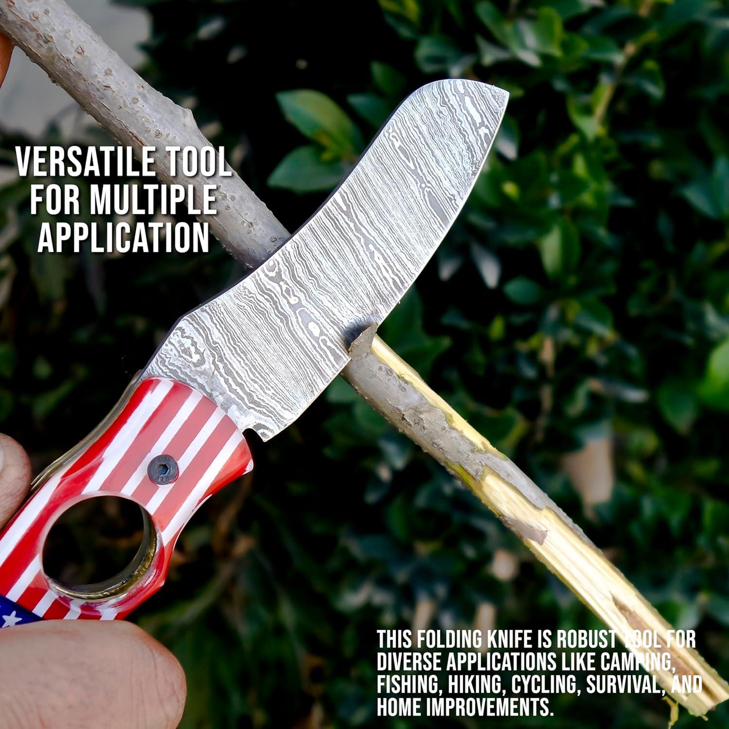 Cortador de Puros AR Knife de Acero Damasco Hecho a Mano