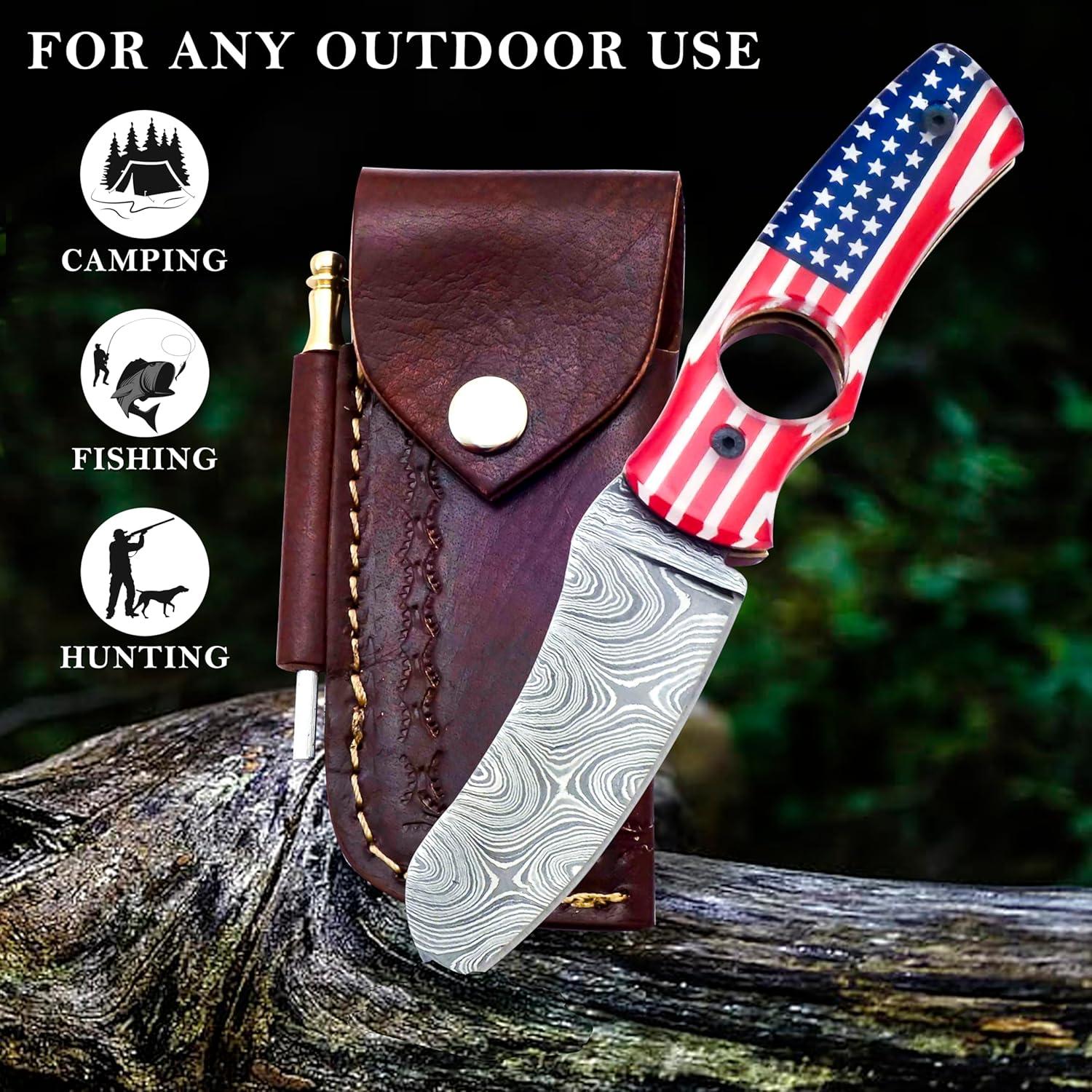 Cortador de Puros AR Knife de Acero Damasco Hecho a Mano