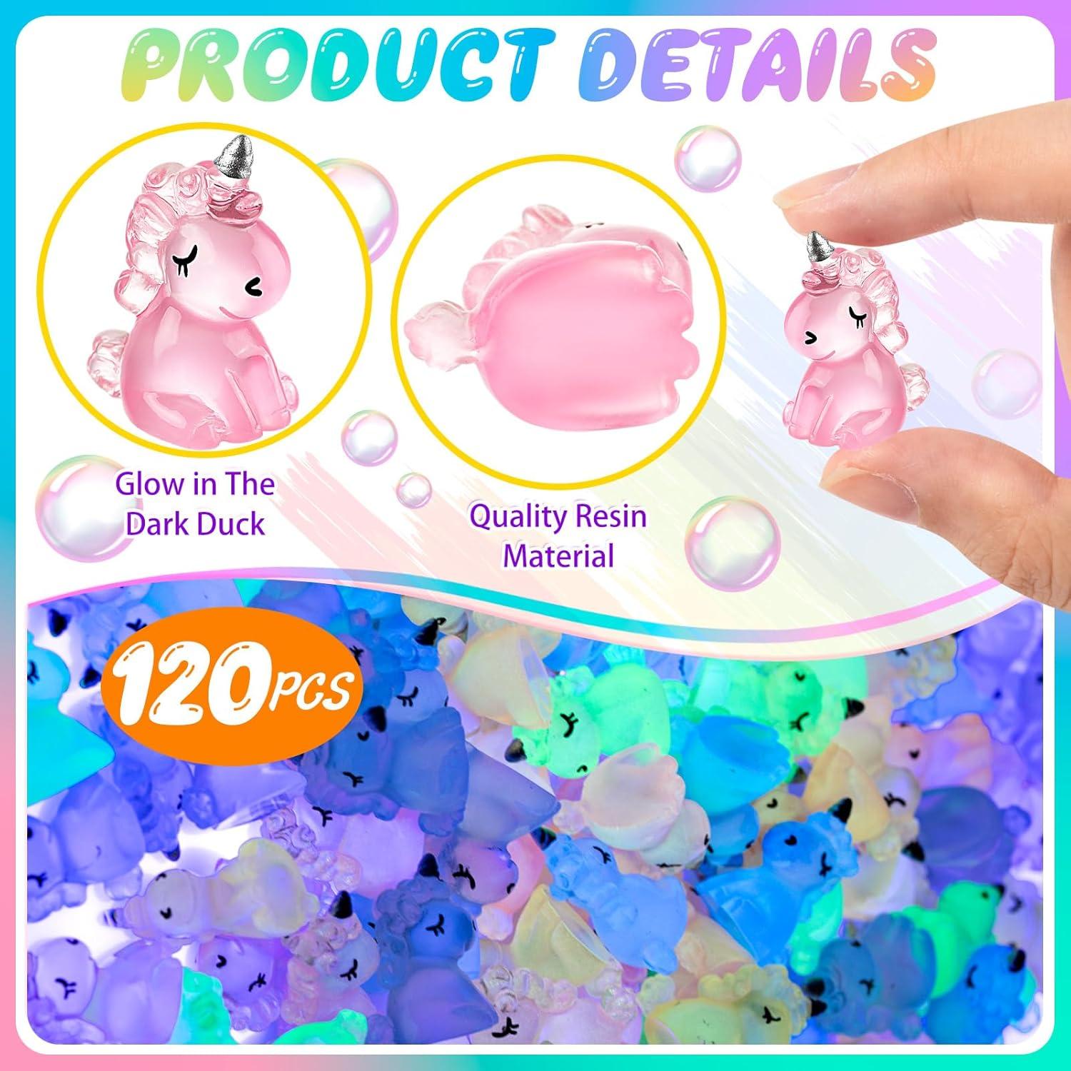 60 Mini Unicornios Resplandecientes de Resina HFAYDZSW