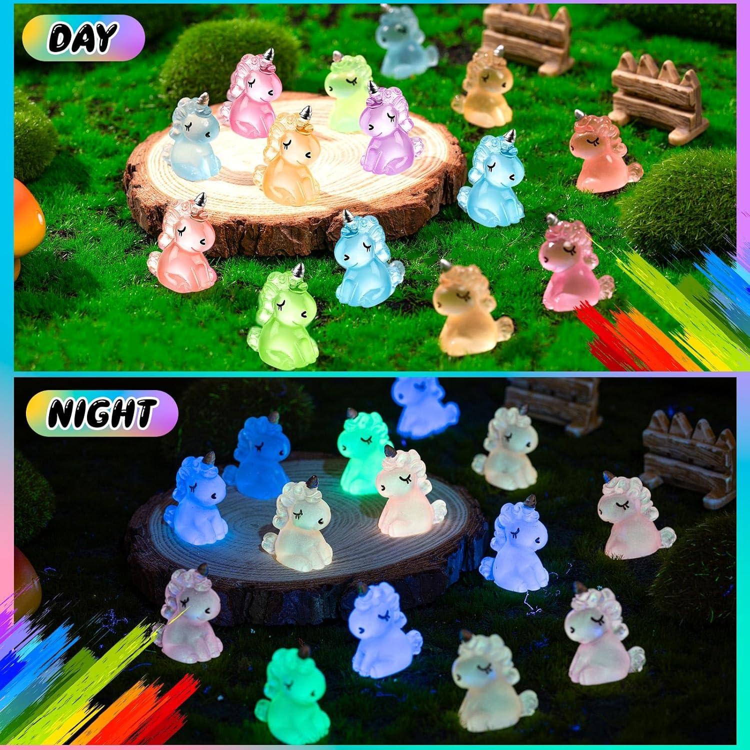 60 Mini Unicornios Resplandecientes de Resina HFAYDZSW