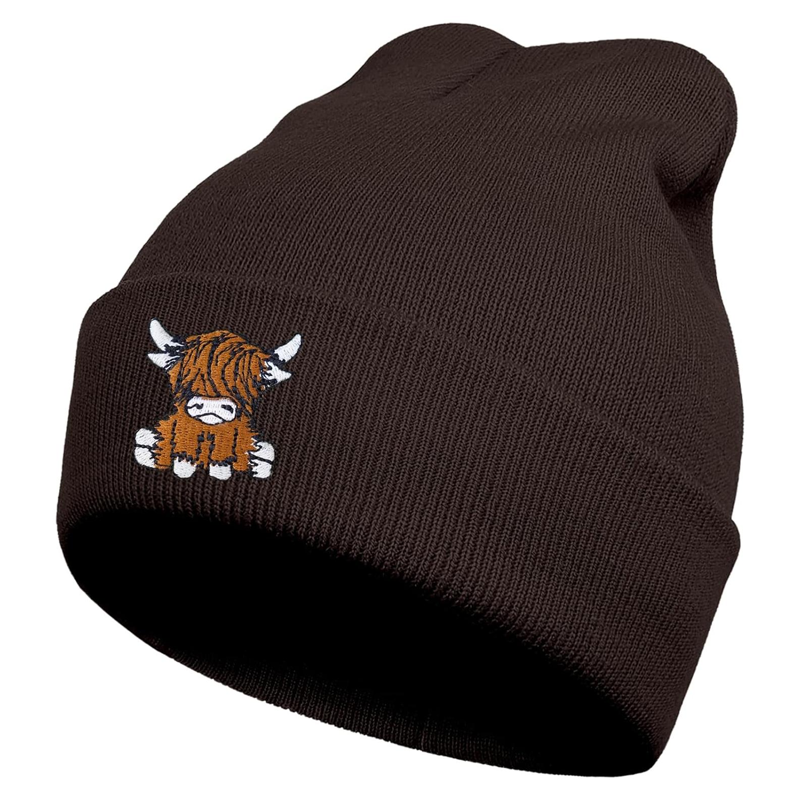 Gorro Beanie Unisex de Vaca Escocesa - Acrílico Suave