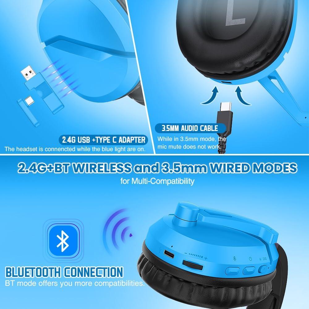 Auriculares Gaming Inalámbricos Wolflaws TA2000 Azul 50mm