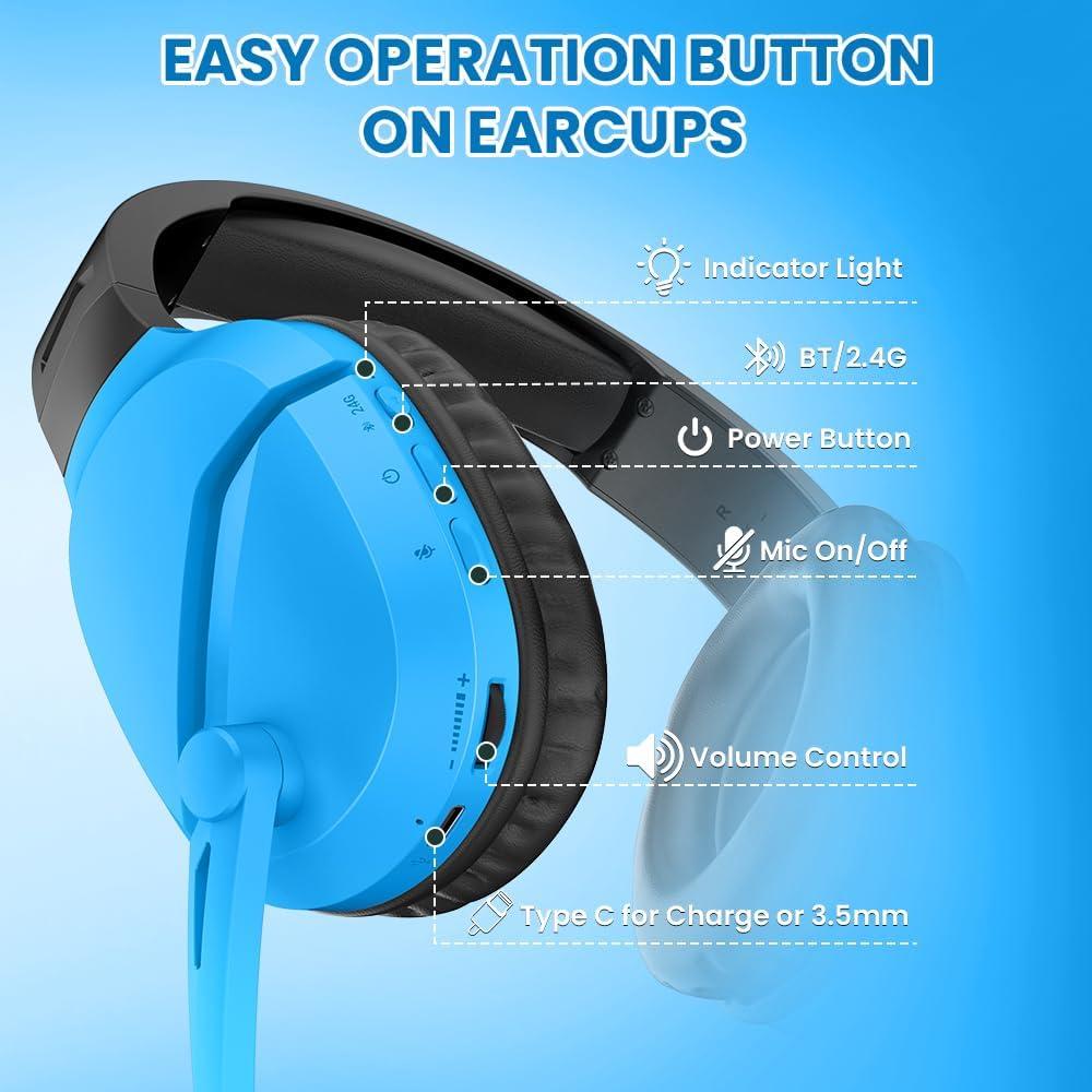 Auriculares Gaming Inalámbricos Wolflaws TA2000 Azul 50mm