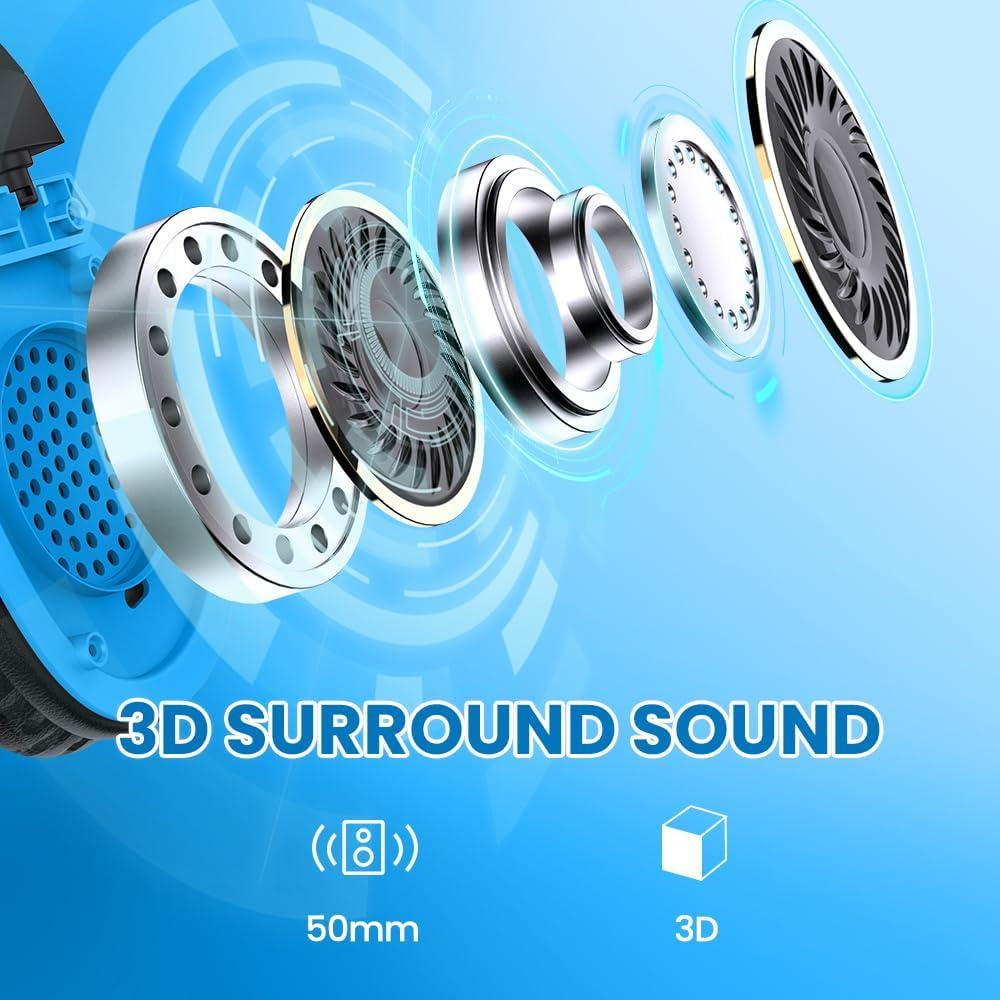 Auriculares Gaming Inalámbricos Wolflaws TA2000 Azul 50mm