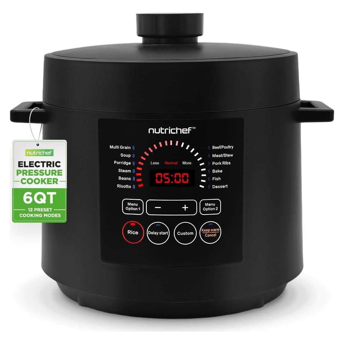 Olla de Presión Eléctrica NutriChef 6L Digital 9 Funciones