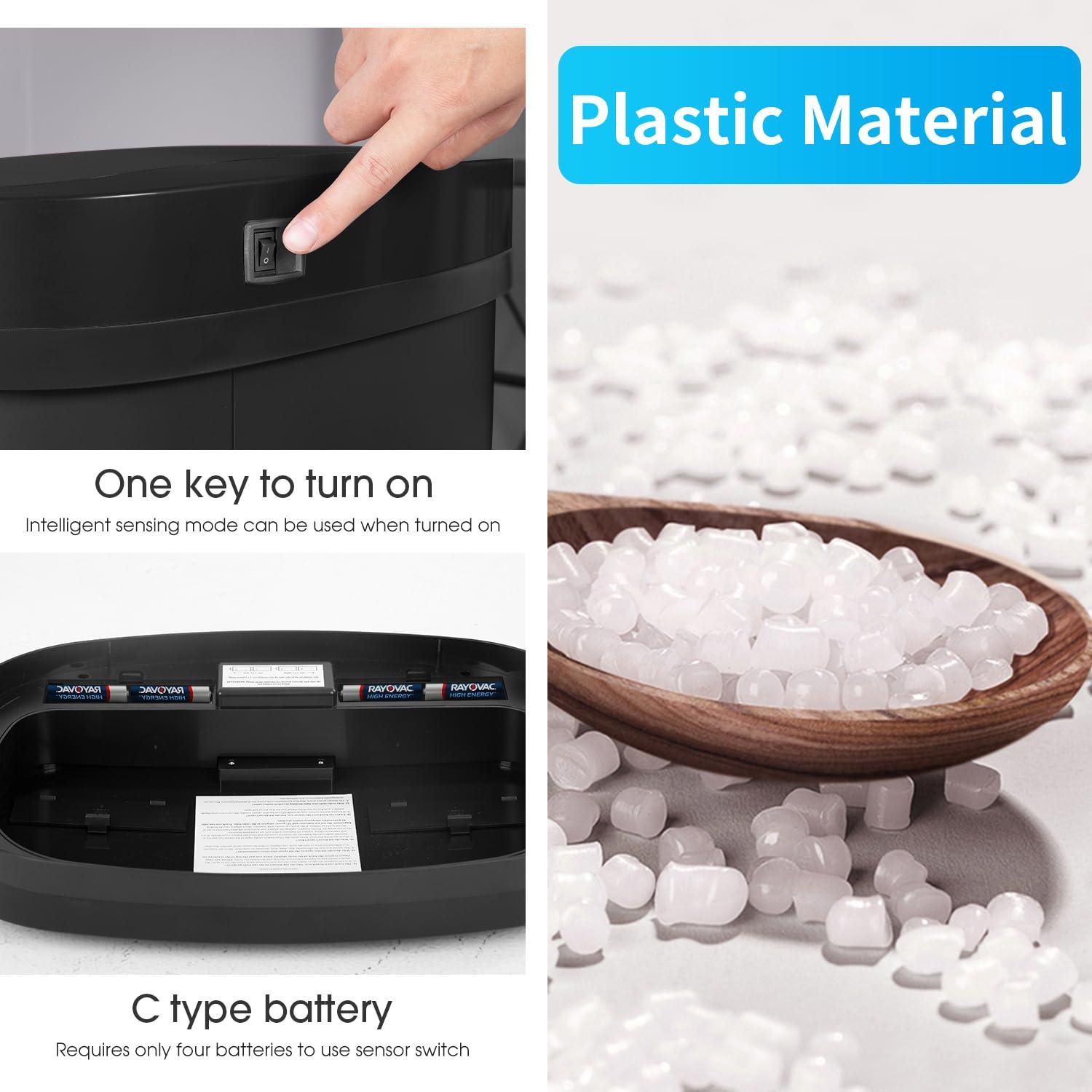 Basurero Sin Contacto MejorOficina 49L Negro Rectangular