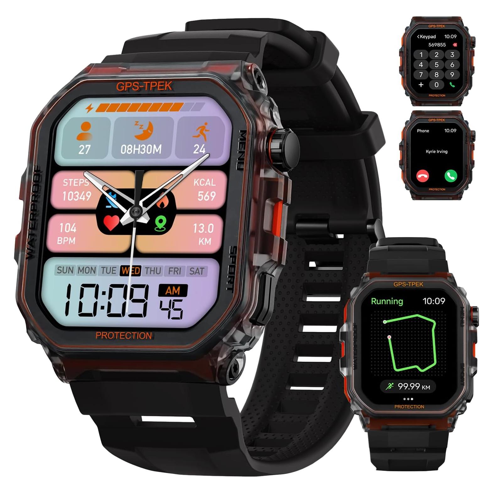 Reloj Inteligente Militar SGJIK FT61 - GPS, 100+ Modos, Pantalla 4.45 cm