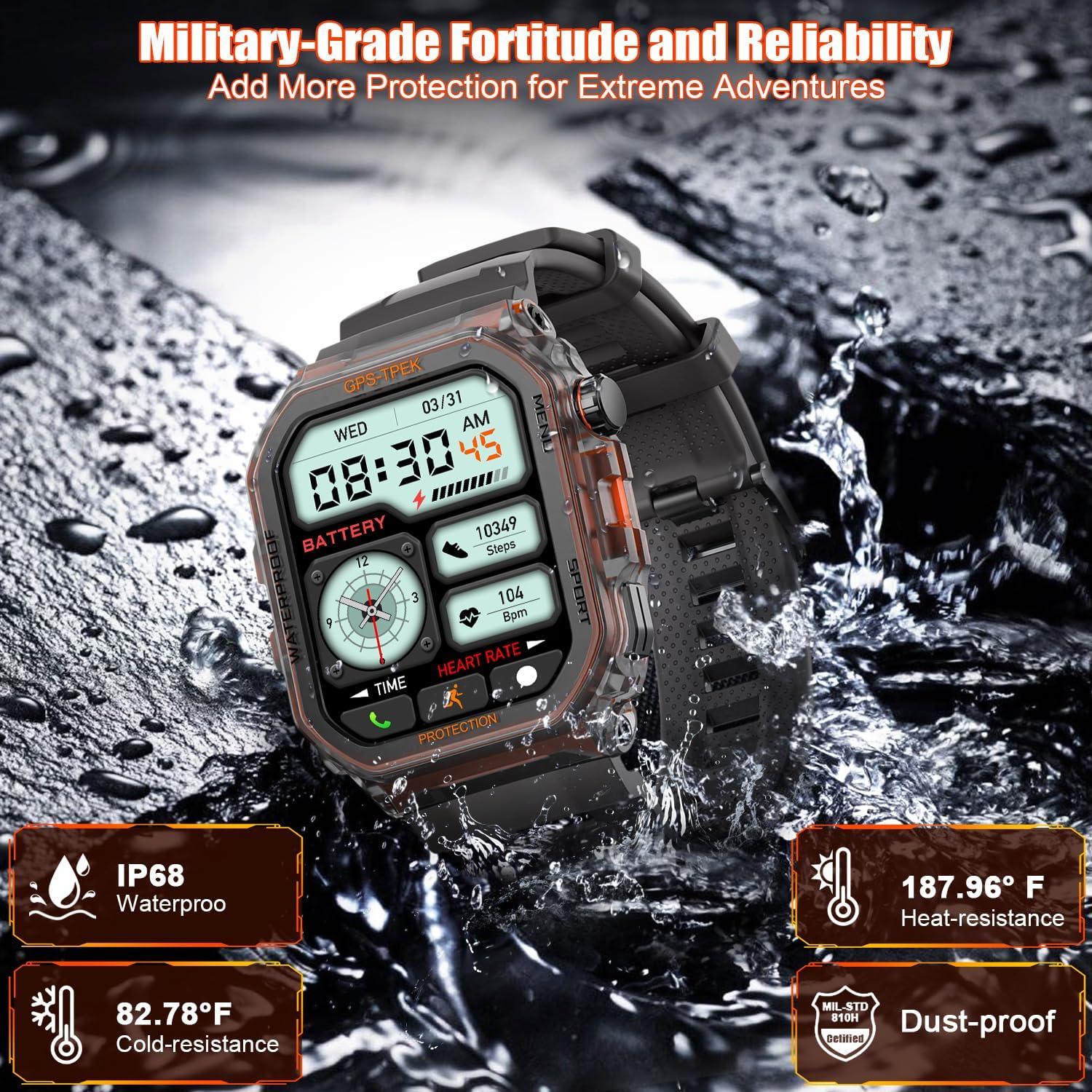 Reloj Inteligente Militar SGJIK FT61 - GPS, 100+ Modos, Pantalla 4.45 cm