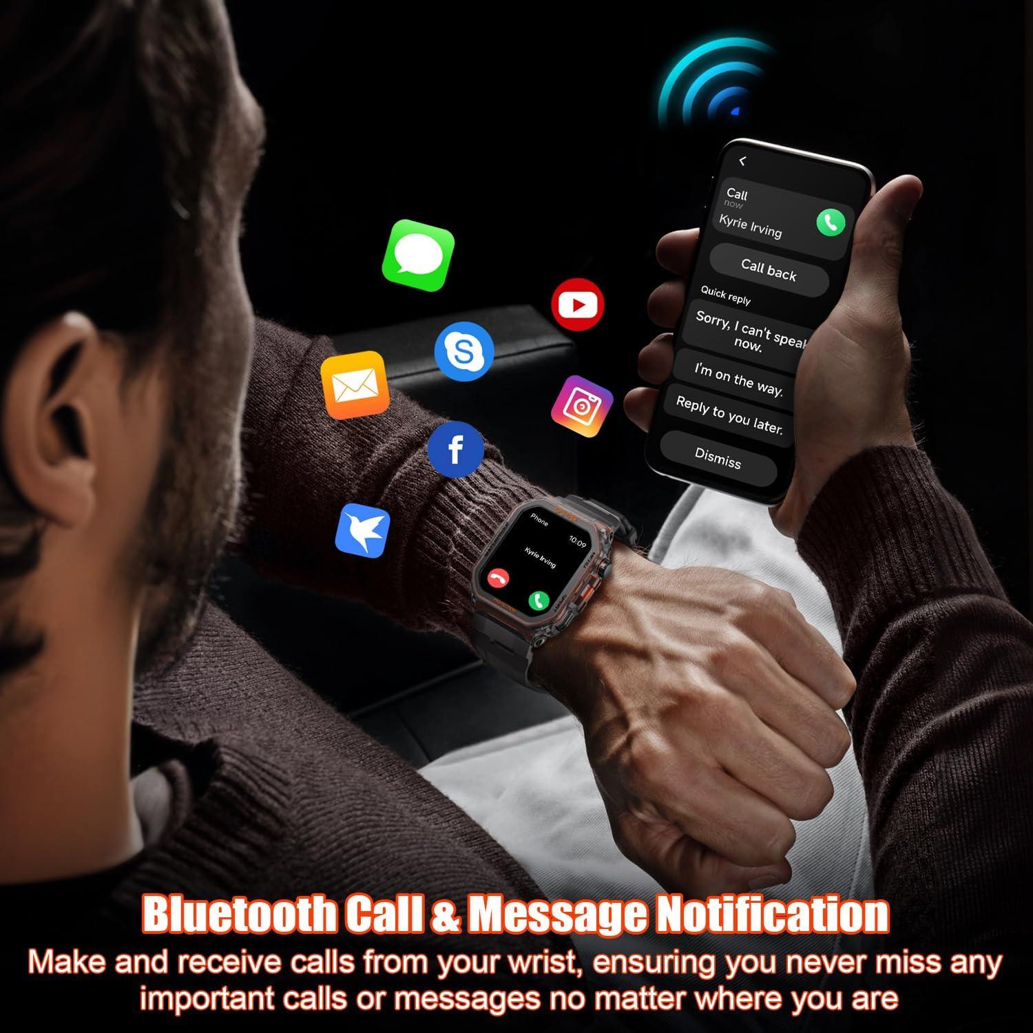 Reloj Inteligente Militar SGJIK FT61 - GPS, 100+ Modos, Pantalla 4.45 cm