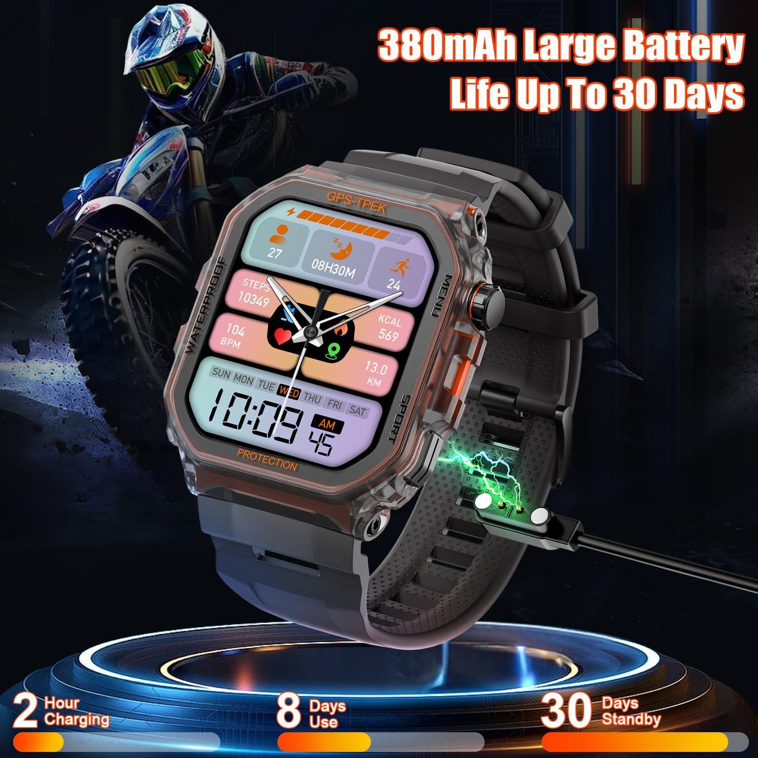 Reloj Inteligente Militar SGJIK FT61 - GPS, 100+ Modos, Pantalla 4.45 cm