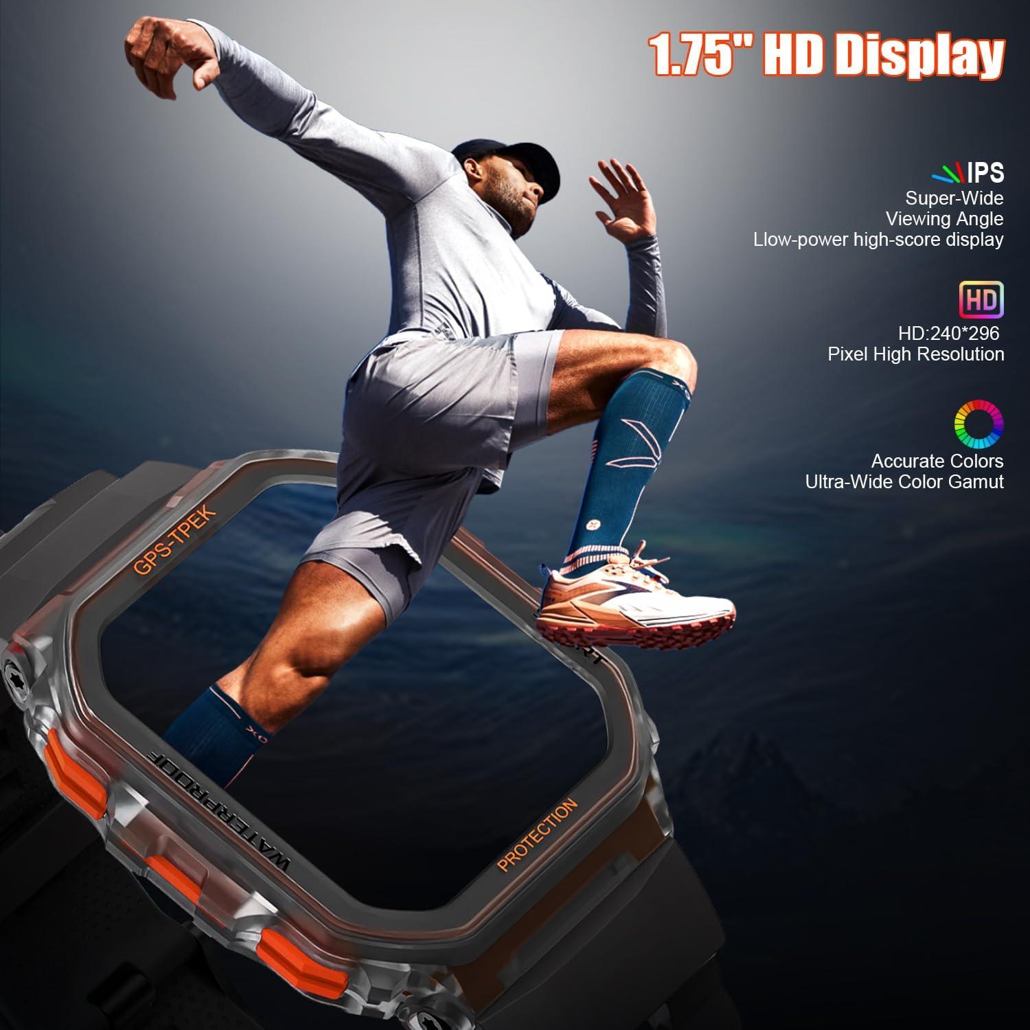 Reloj Inteligente Militar SGJIK FT61 - GPS, 100+ Modos, Pantalla 4.45 cm