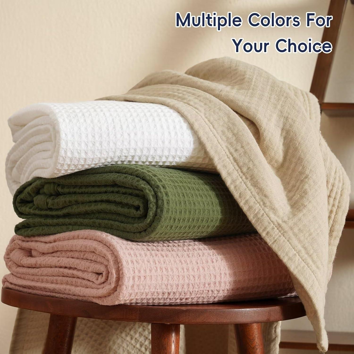 Manta de Muselina PHF 100% Algodón King 264x229 cm Blanca