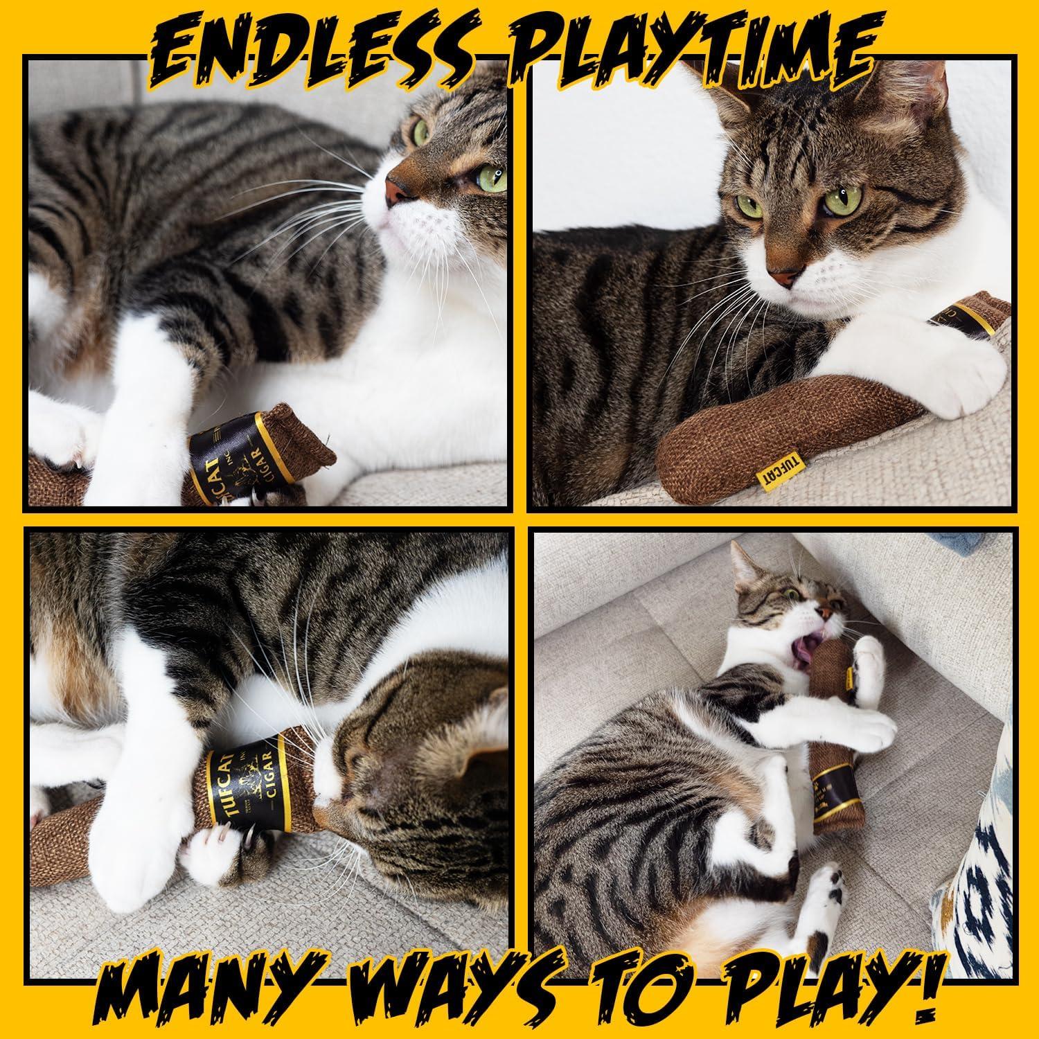 Cigarro de Catnip TUFCAT para Gatos - Juguete Marrón 1-Pack