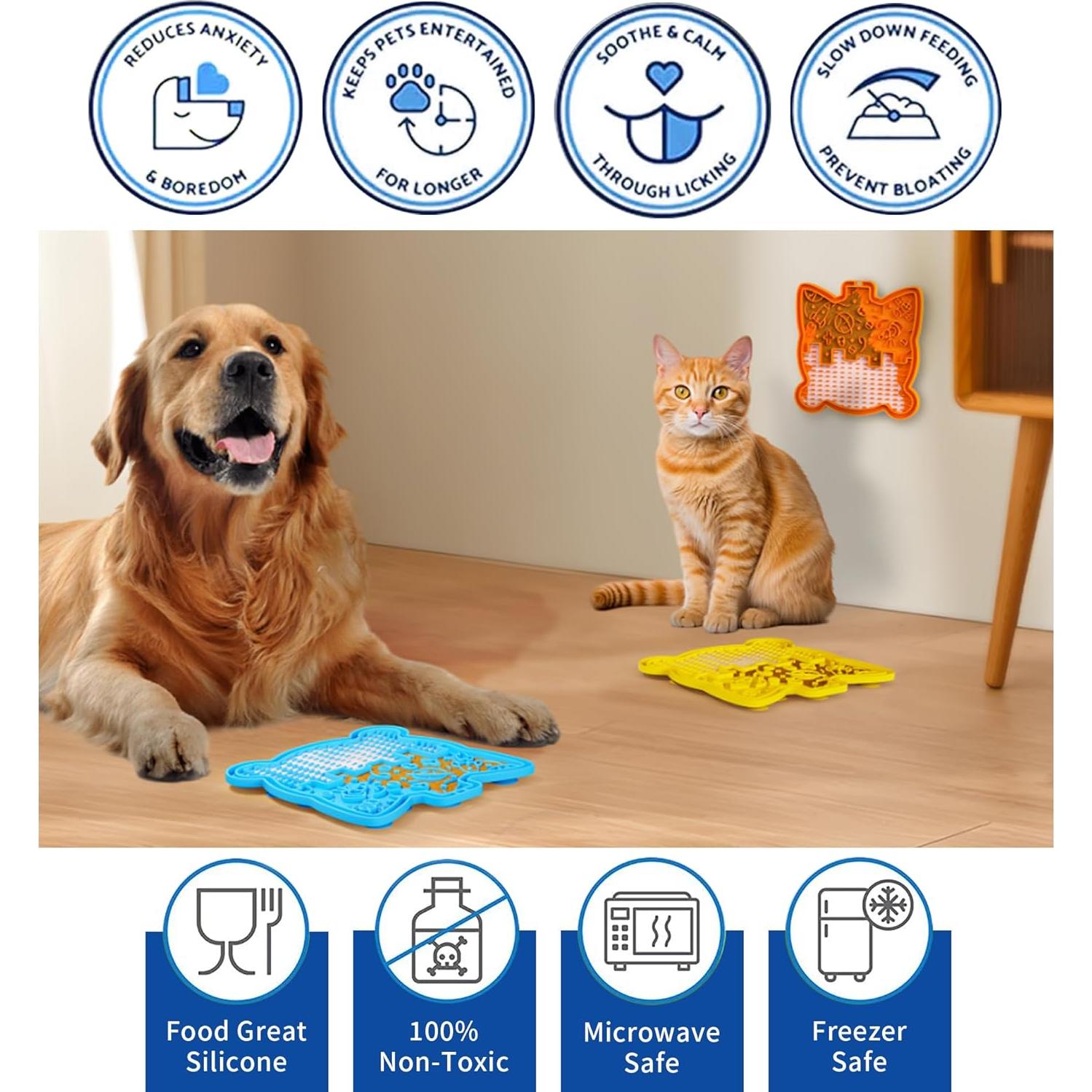 Alfombrilla de Lamido para Perros y Gatos LPFLASAT 3 Pack