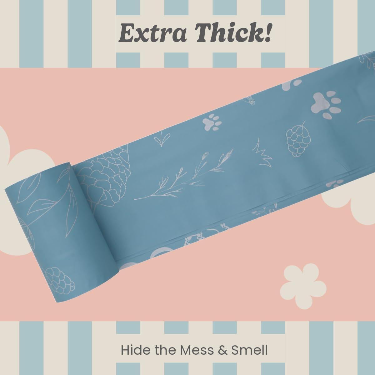 Bolsas de Excremento Peony Celeste 120 Unidades 22.86x33.02 cm