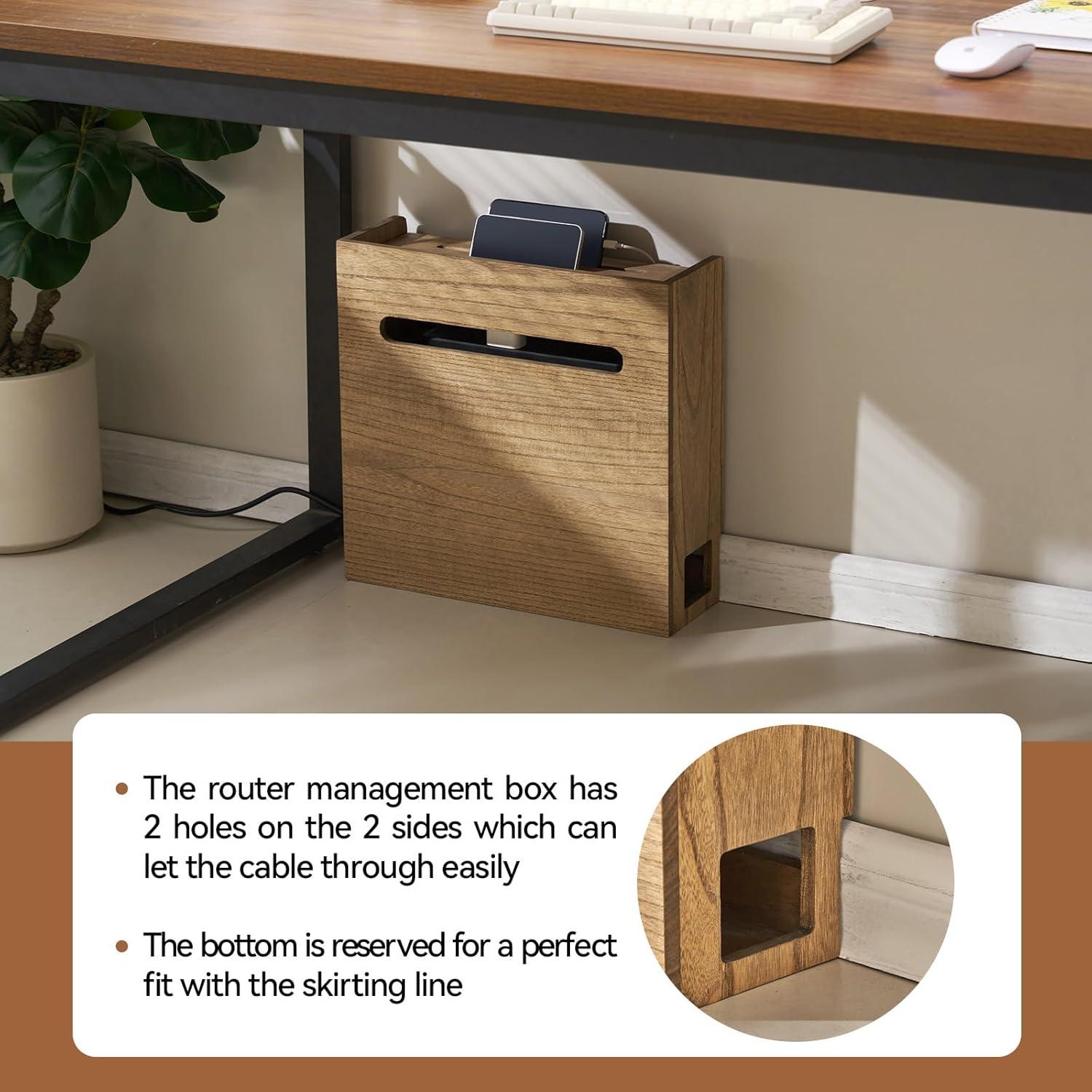 Caja de Almacenamiento para Router KIRIGEN Marrón Oscuro 41x14x40cm