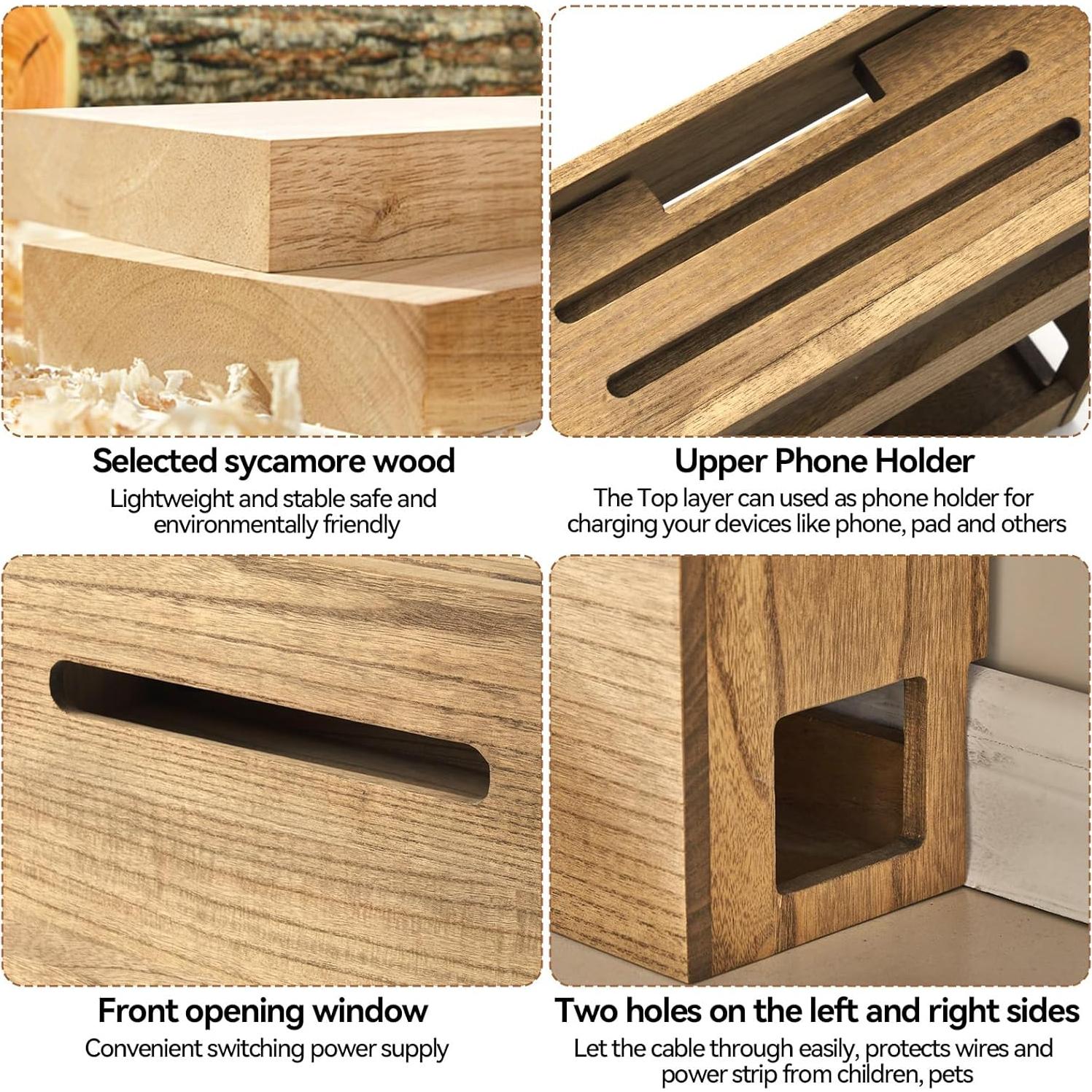 Caja de Almacenamiento para Router KIRIGEN Marrón Oscuro 41x14x40cm