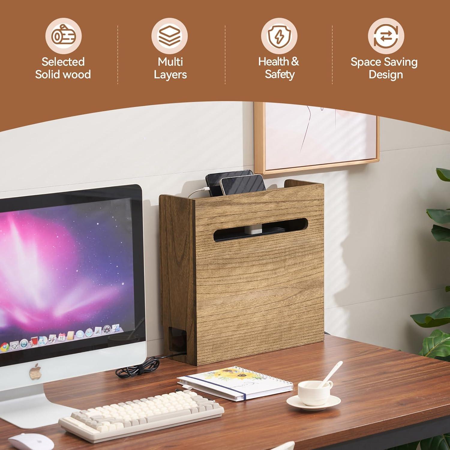 Caja de Almacenamiento para Router KIRIGEN Marrón Oscuro 41x14x40cm