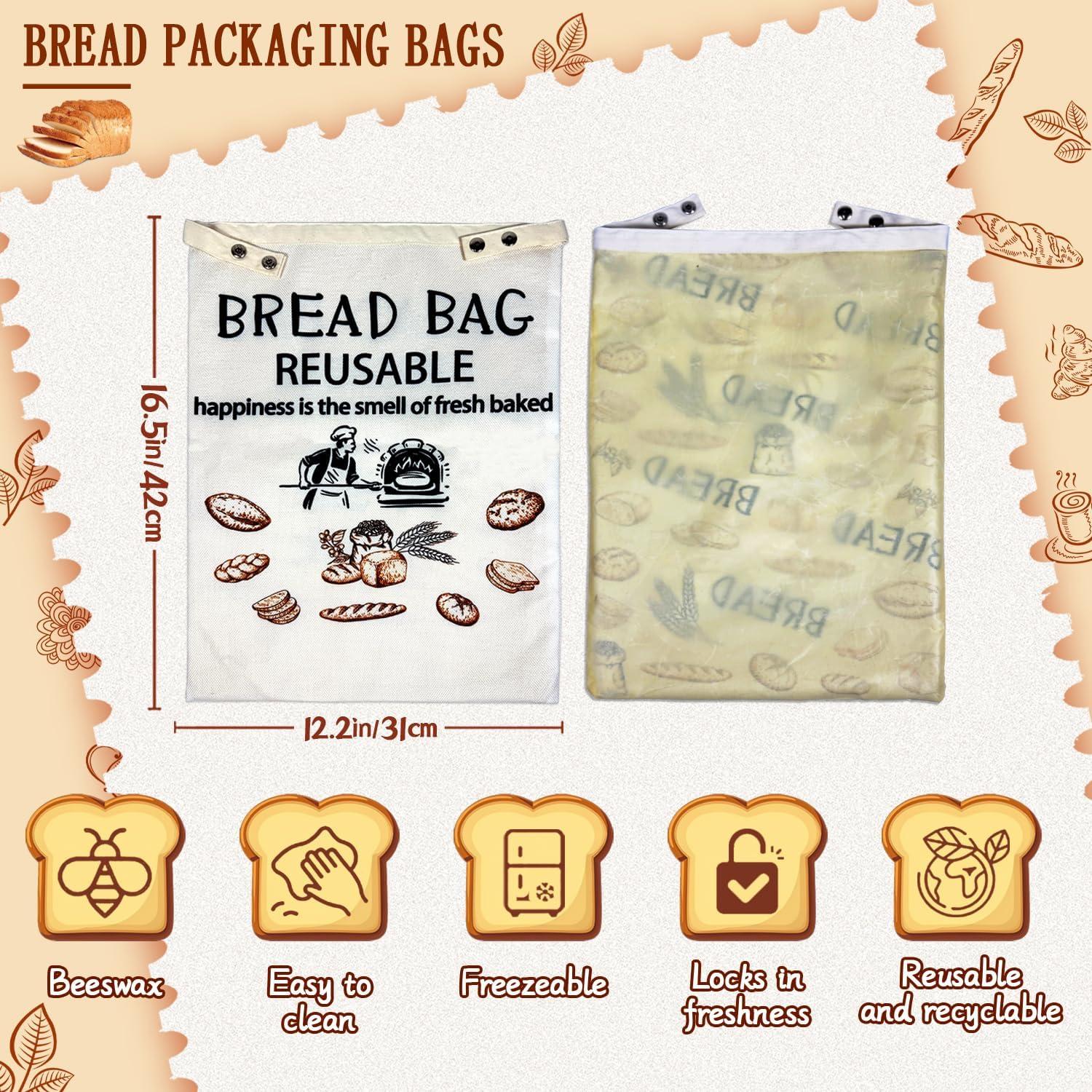 Bolsas de Pan Reutilizables PACOTK 31.8x40.6 cm Cera de Abeja