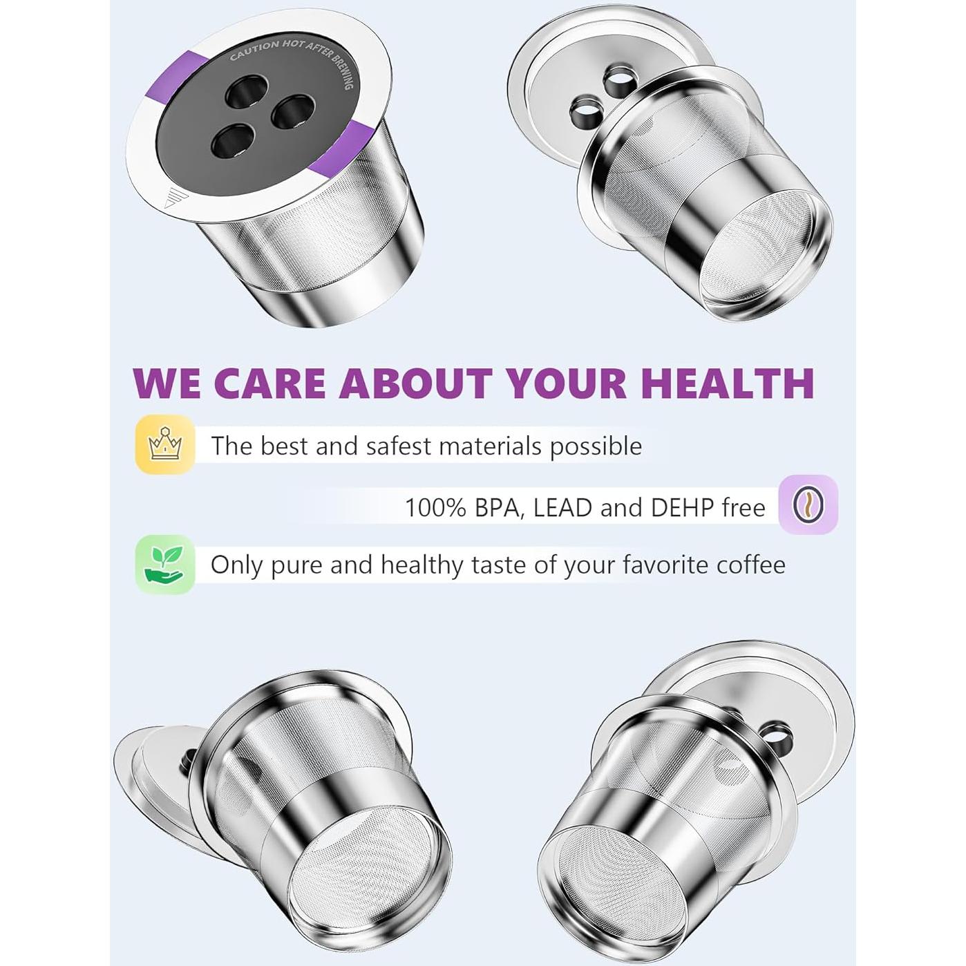 Cápsulas de café reutilizables YCXDZDG de acero inoxidable 2 unidades