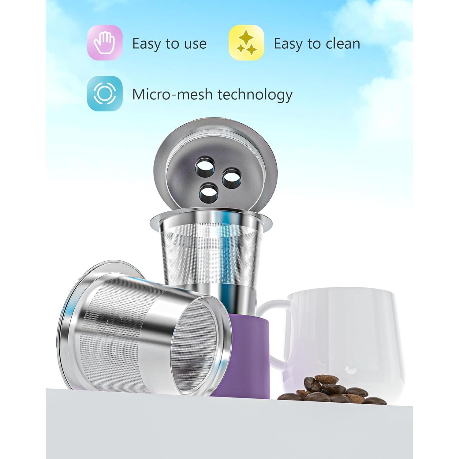 Cápsulas de café reutilizables YCXDZDG de acero inoxidable 2 unidades